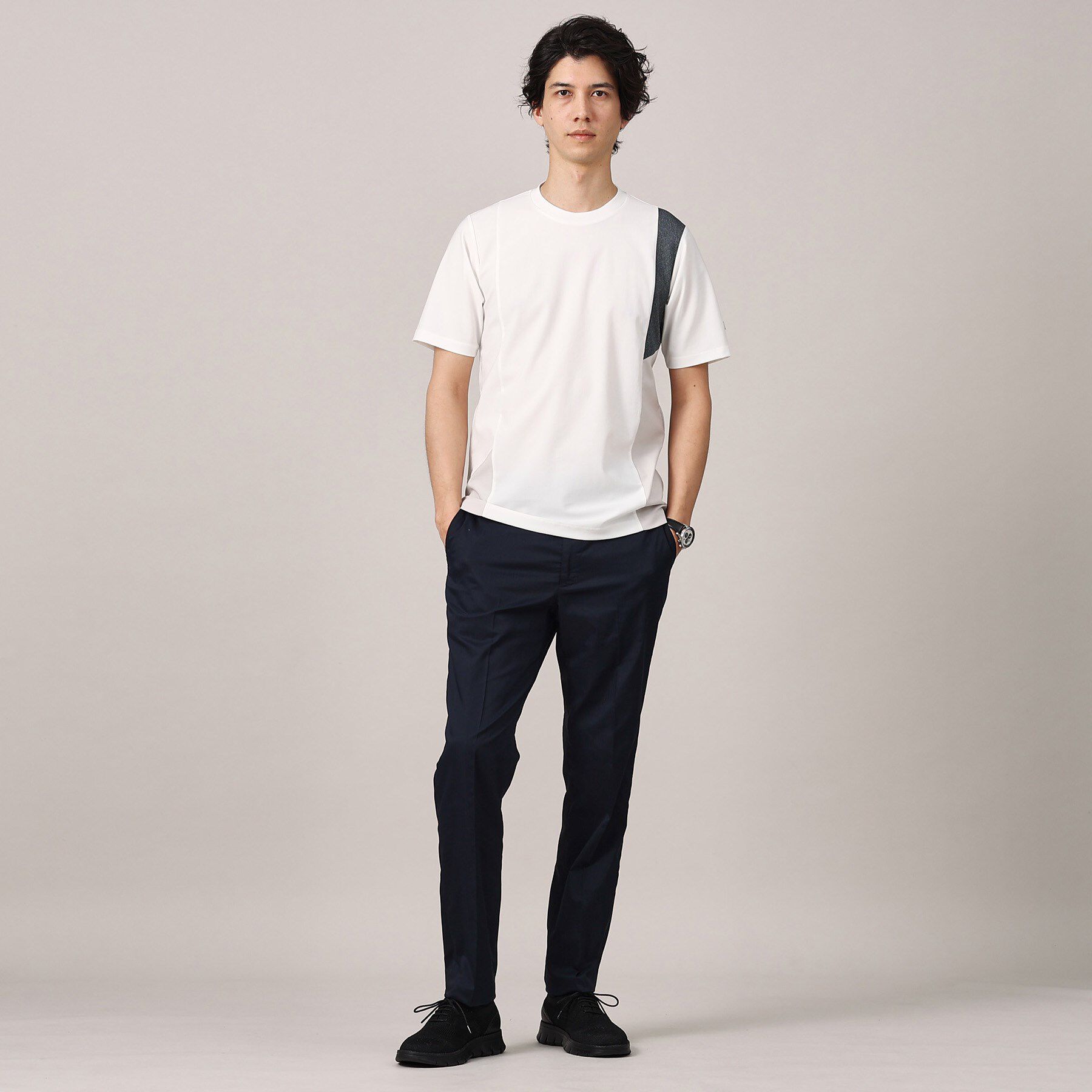 TAKEO KIKUCHI「【Sサイズ～】サイド切替え 半袖カットソー」|Tシャツ・カットソー|