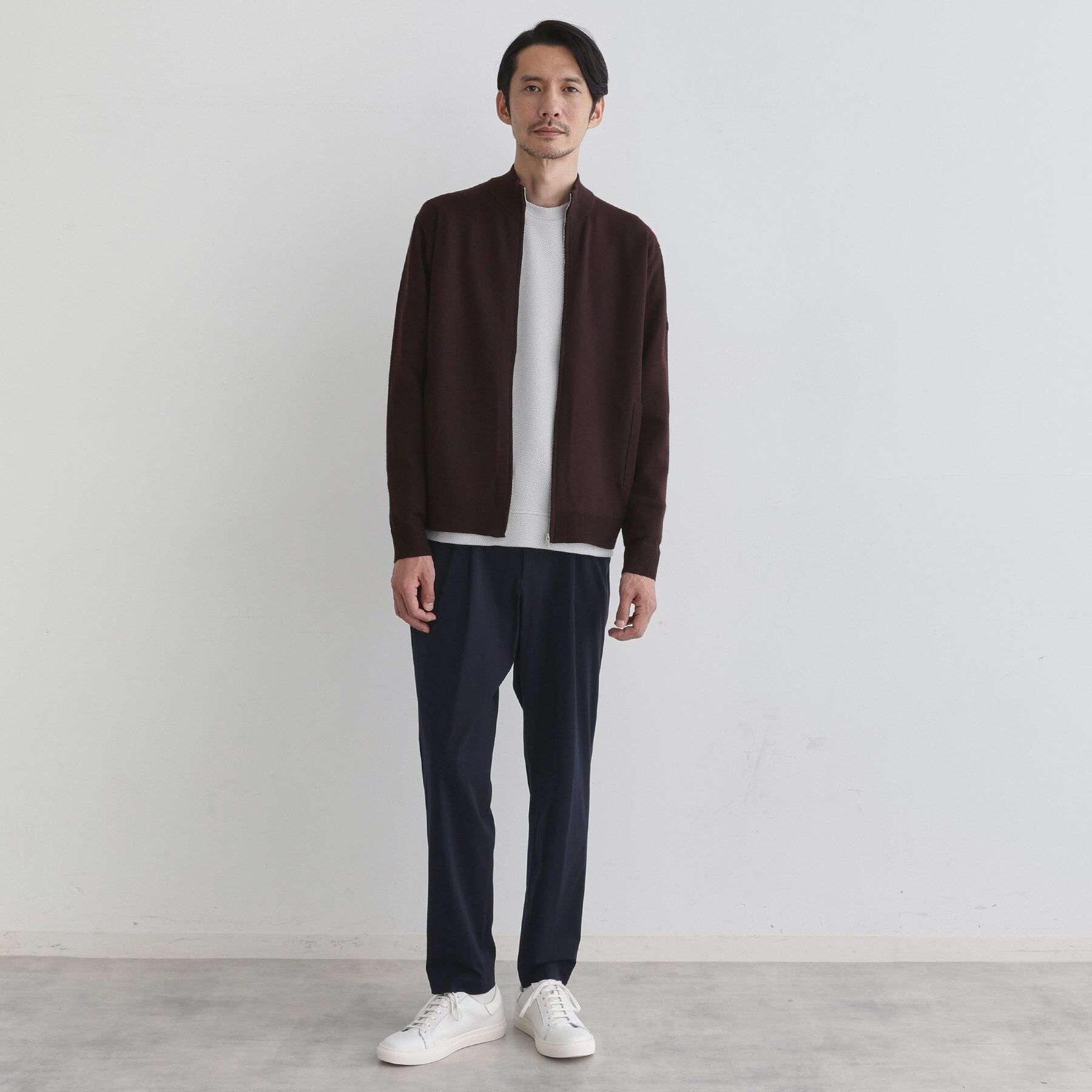 TAKEO KIKUCHI「アンチピリング ジップアップ ニット」|ニット・セーター|