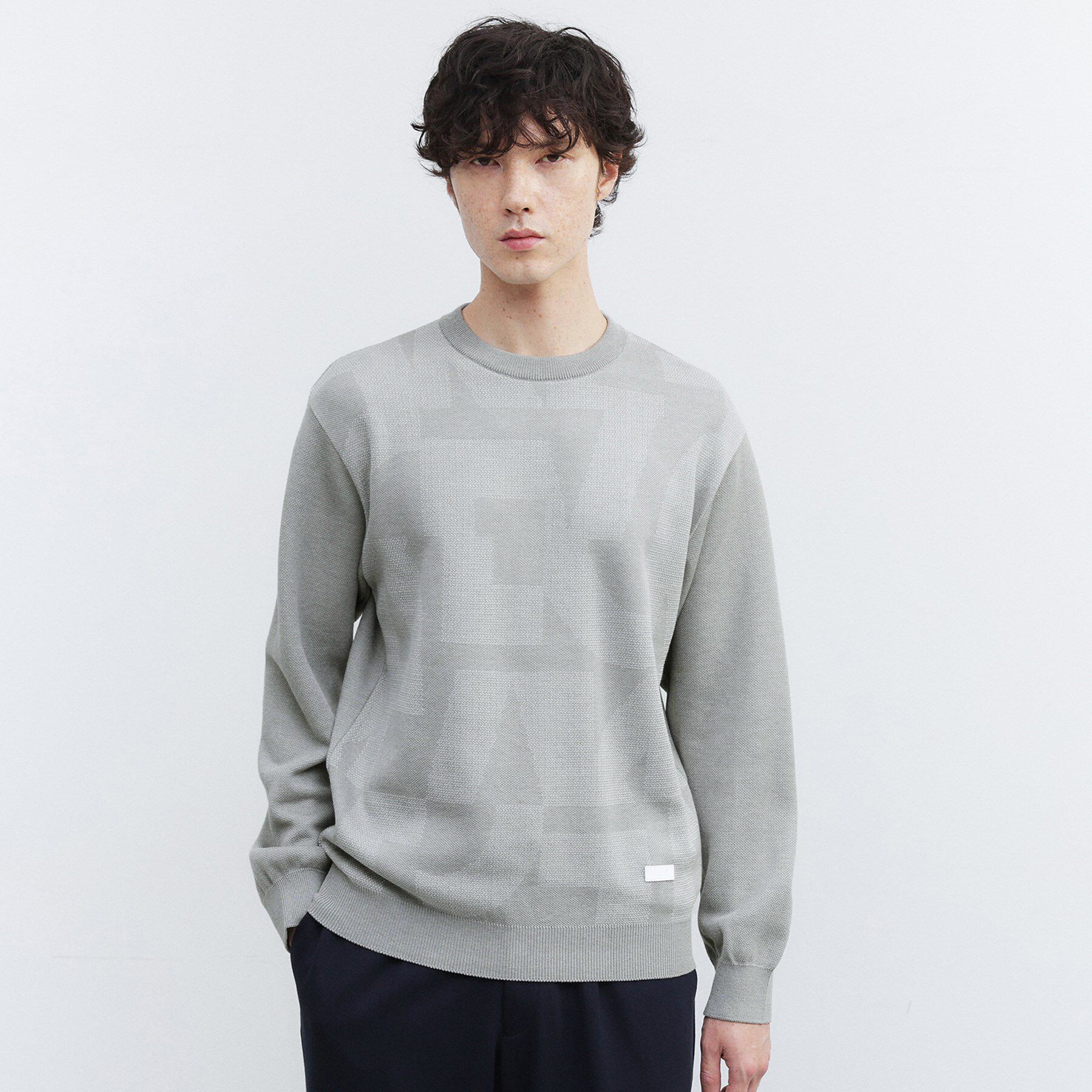 TAKEO KIKUCHI「【Made in JAPAN】ビッグチェック＆スライドパズル柄 ニット」|ニット・セーター|