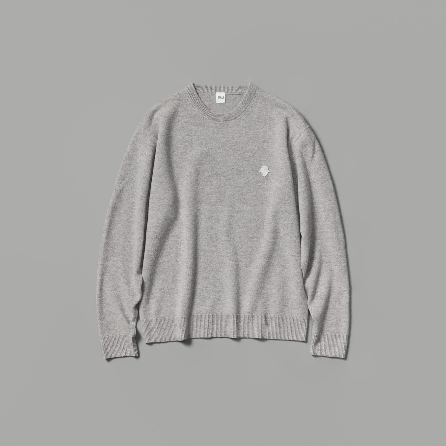 TAKEO KIKUCHI「【Air Palette Knit】ワンポイント カラーニット プルオーバー」|ニット・セーター|ライトグレー(011