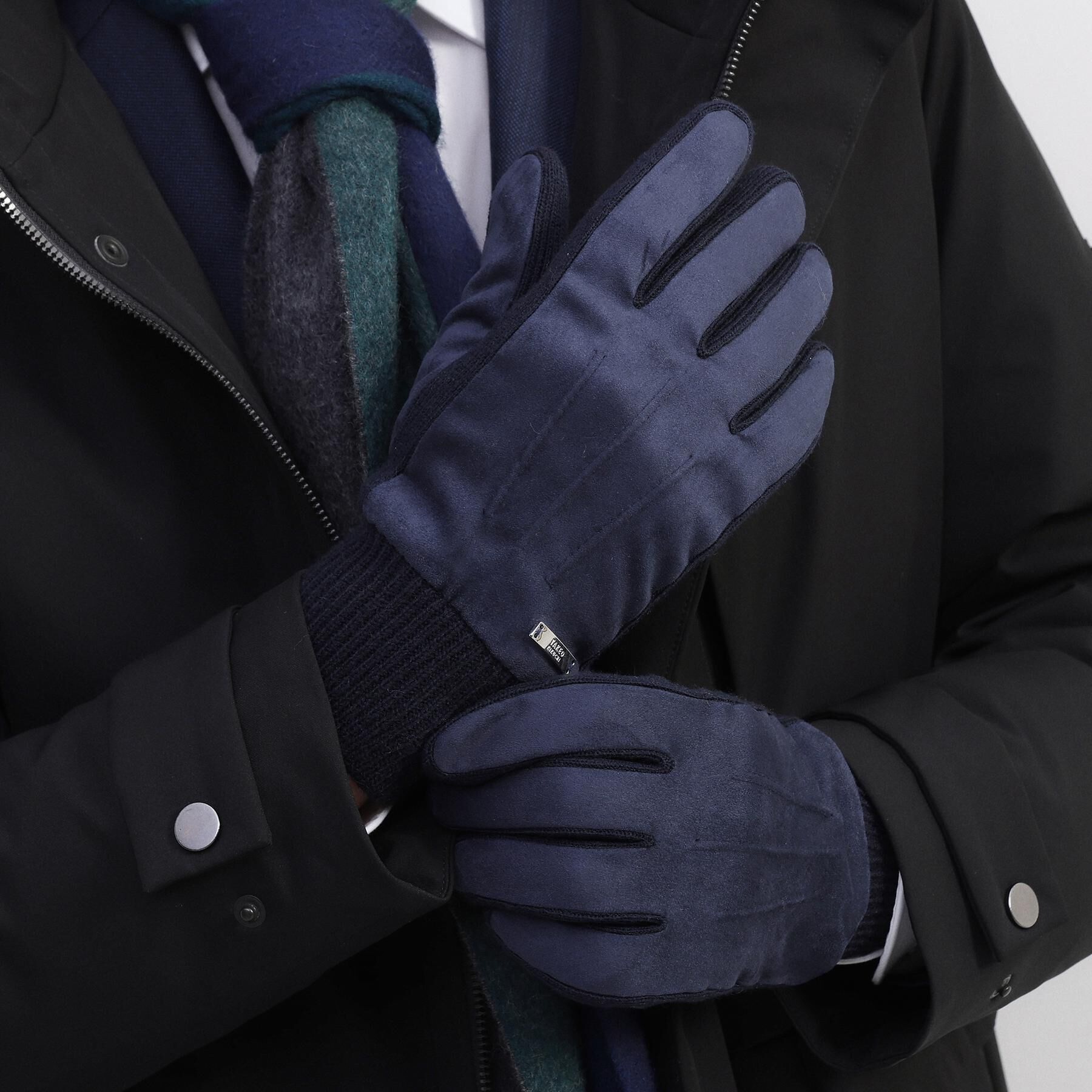 TAKEO KIKUCHI「スエード調ニットコンビ ウォッシャブルグローブ」|手袋|