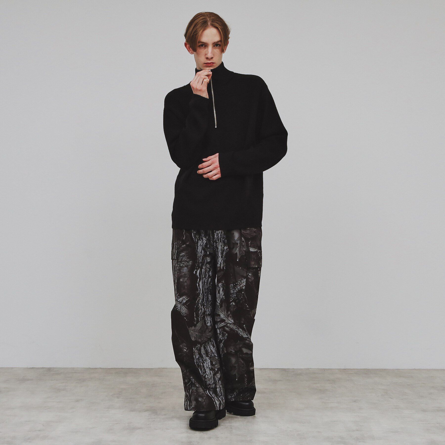 tk.TAKEO KIKUCHI「もちもちハーフジップニット」|ニット・セーター|