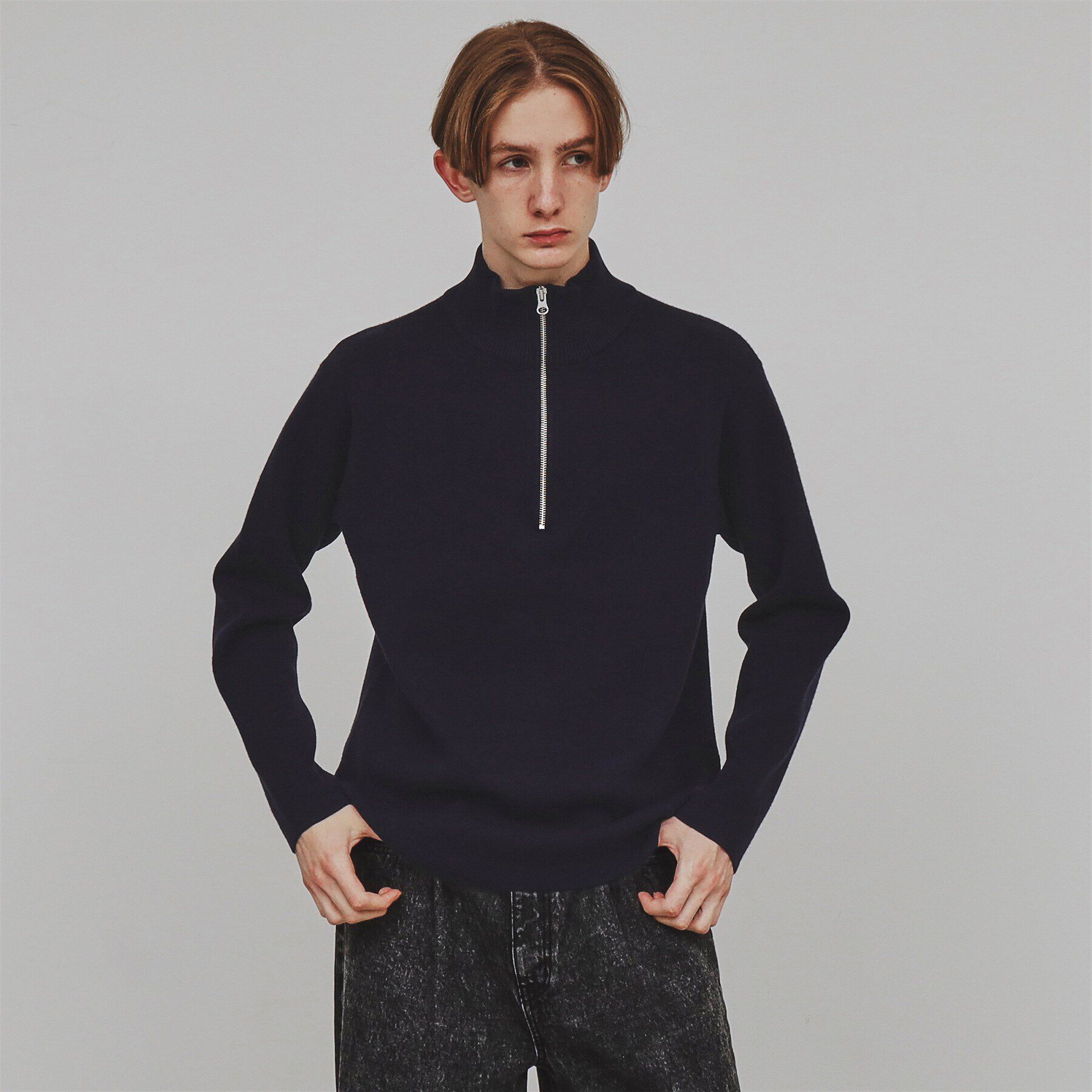 tk.TAKEO KIKUCHI「もちもちハーフジップニット」|ニット・セーター|