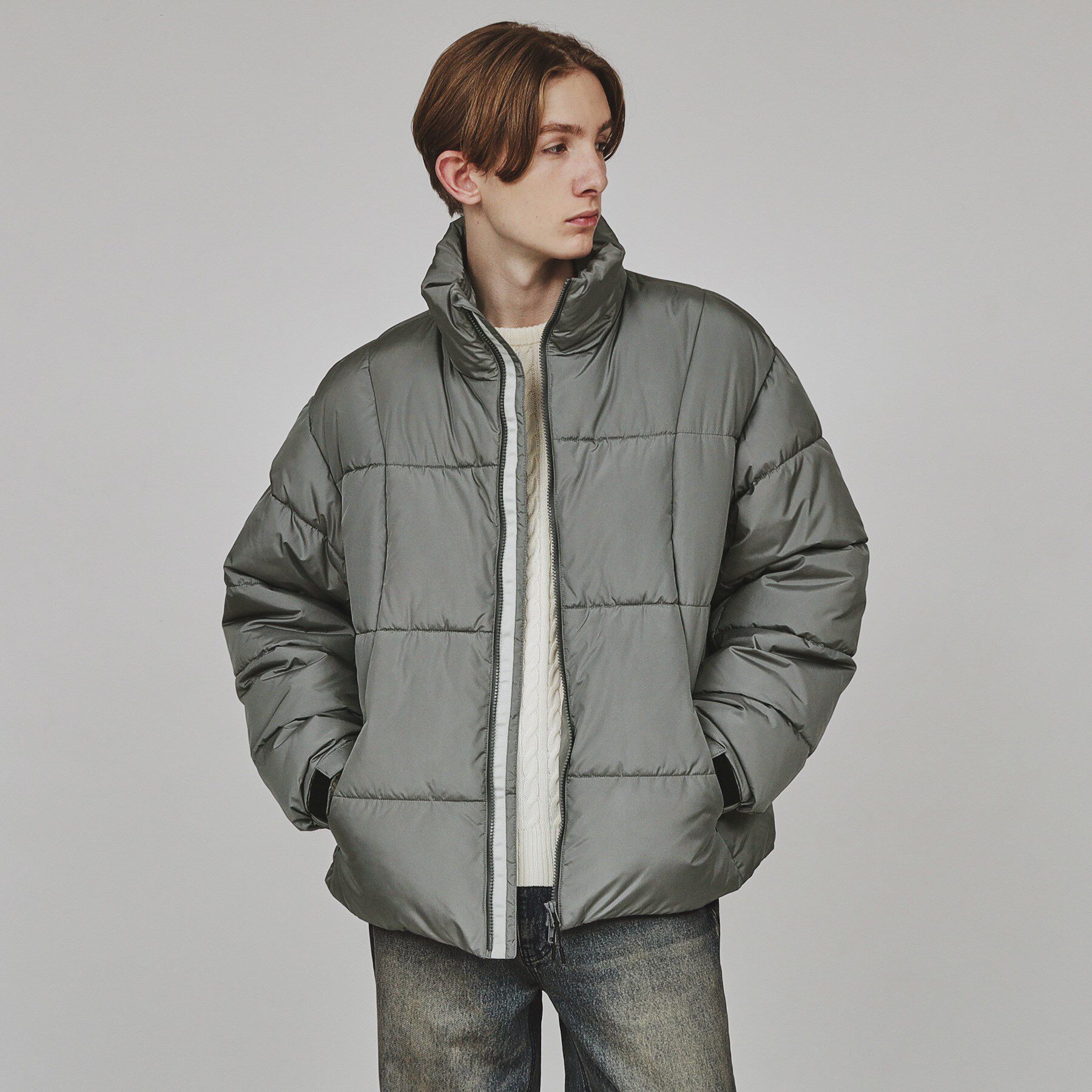 tk.TAKEO KIKUCHI「【機能性中綿】FLARE BALL（R）パテッドブルゾン」|ブルゾン・スタジャン|チャコールグレー(0