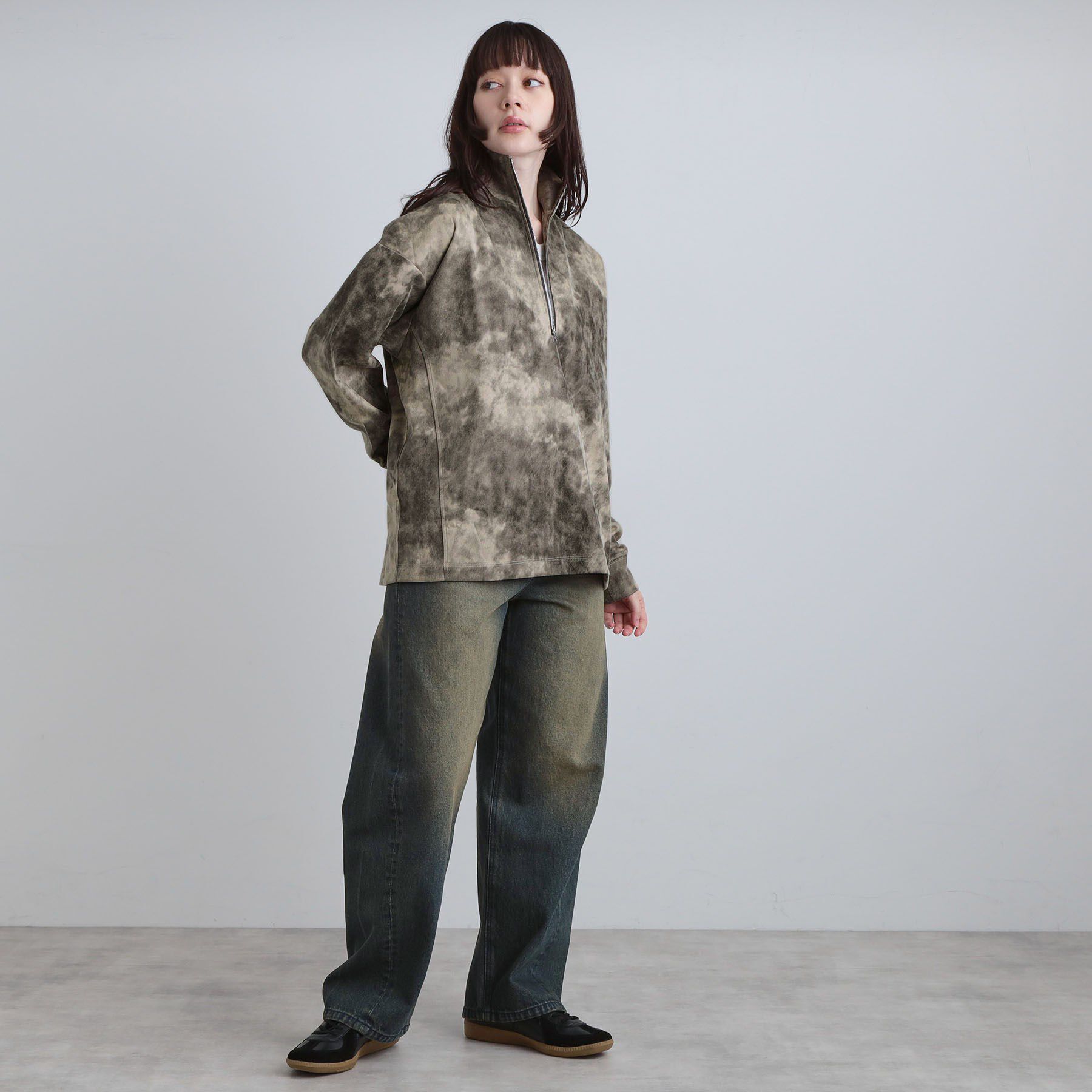 tk.TAKEO KIKUCHI「ヴィンテージライクプリント ハーフジッププルオーバー」|Tシャツ・カットソー|