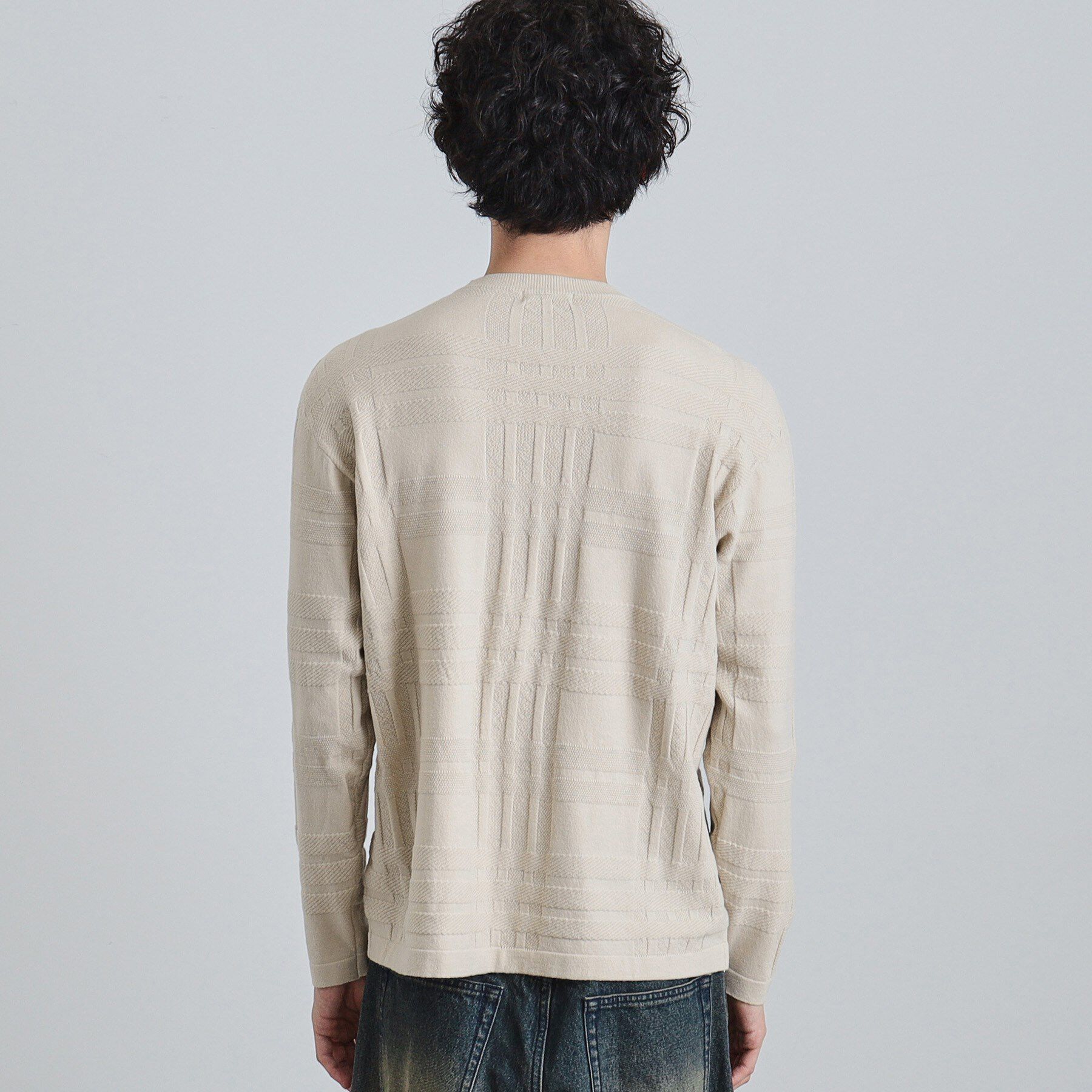 tk.TAKEO KIKUCHI「シャドーチェックニット」|ニット・セーター|