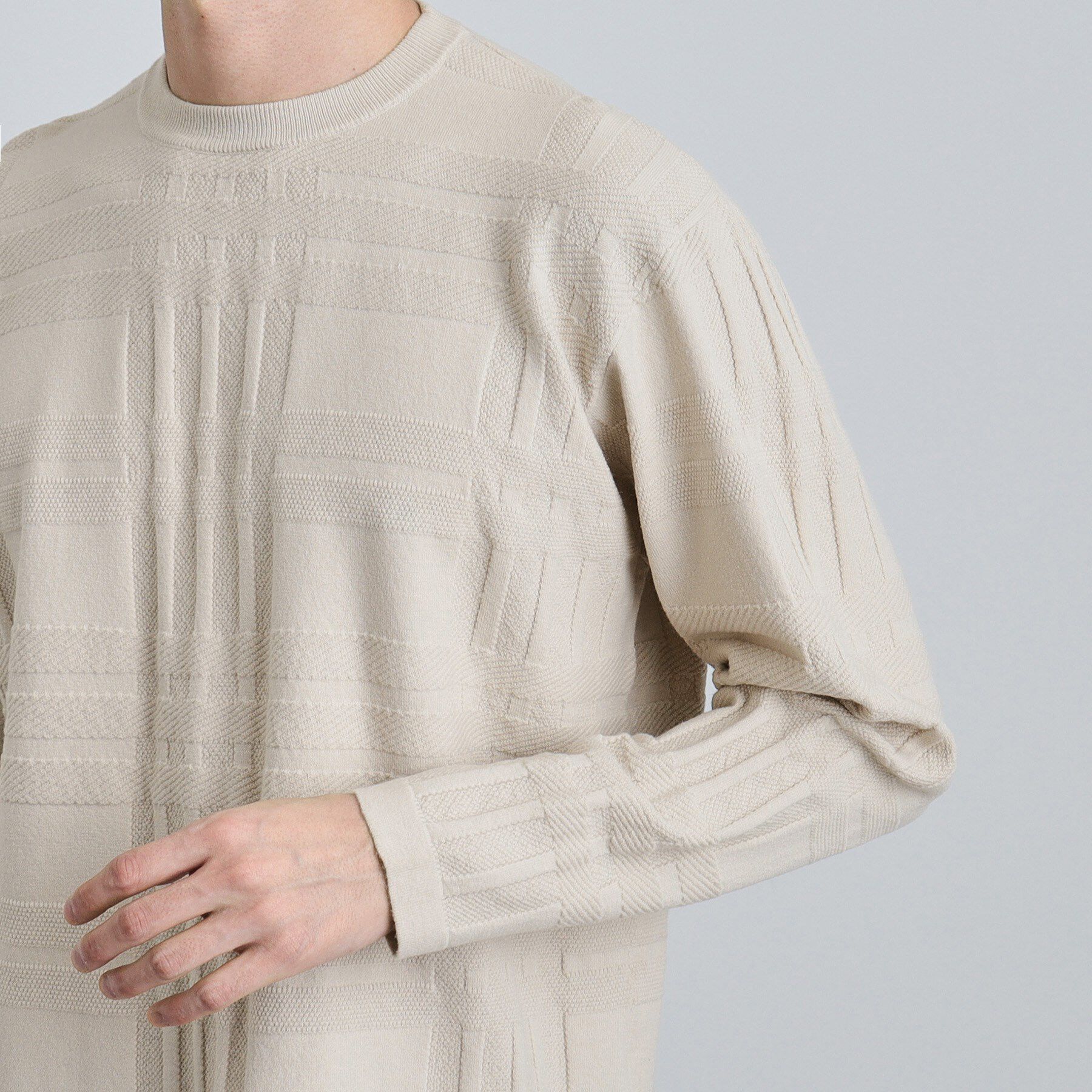 tk.TAKEO KIKUCHI「シャドーチェックニット」|ニット・セーター|