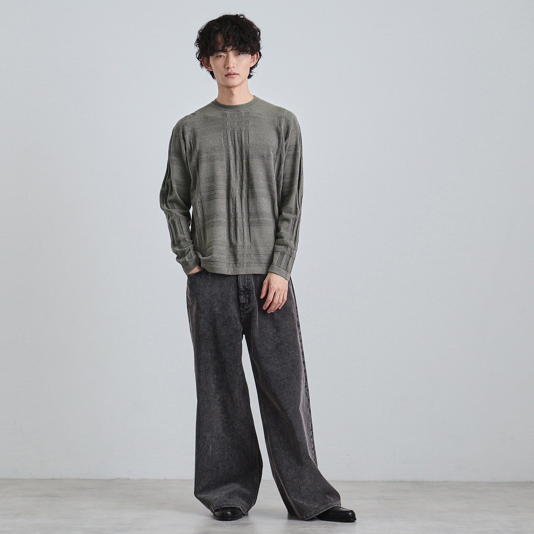 tk.TAKEO KIKUCHI「シャドーチェックニット」|ニット・セーター|