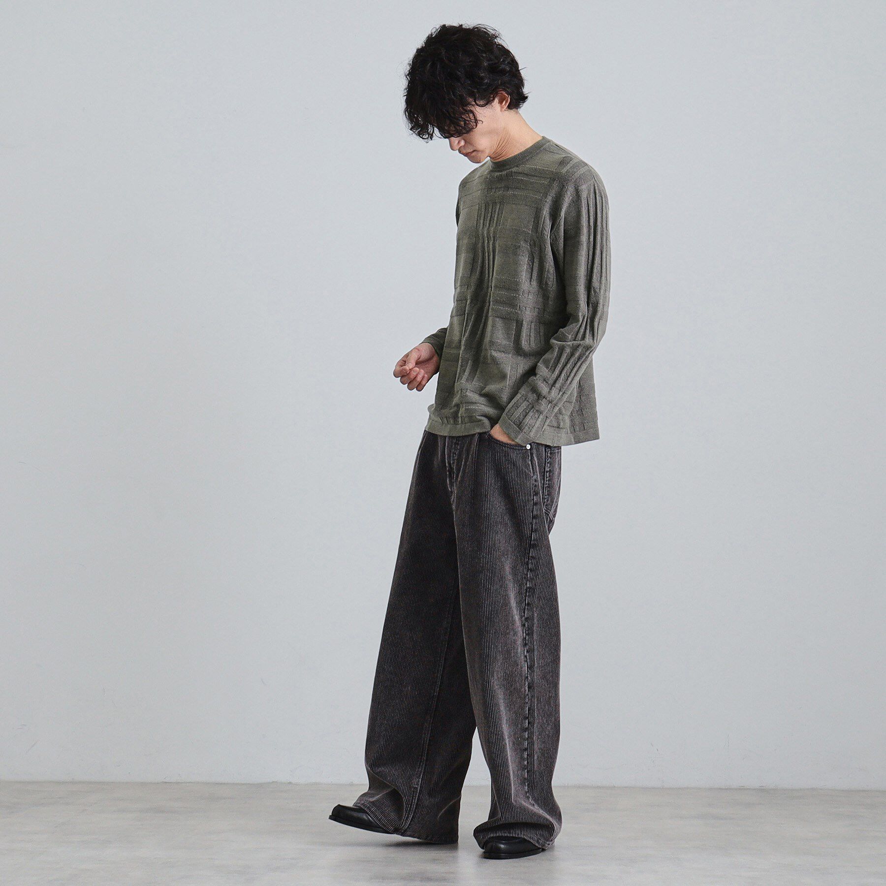 tk.TAKEO KIKUCHI「シャドーチェックニット」|ニット・セーター|