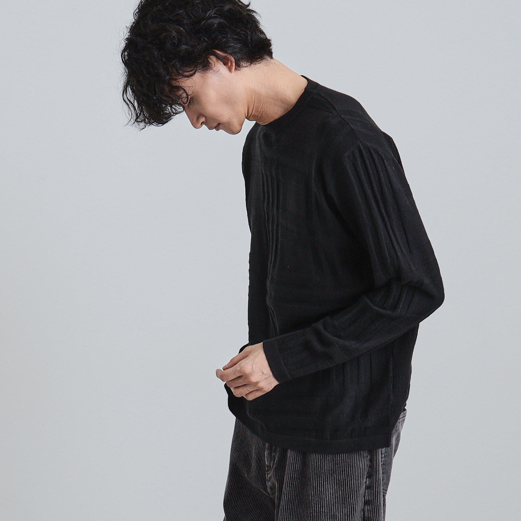 tk.TAKEO KIKUCHI「シャドーチェックニット」|ニット・セーター|