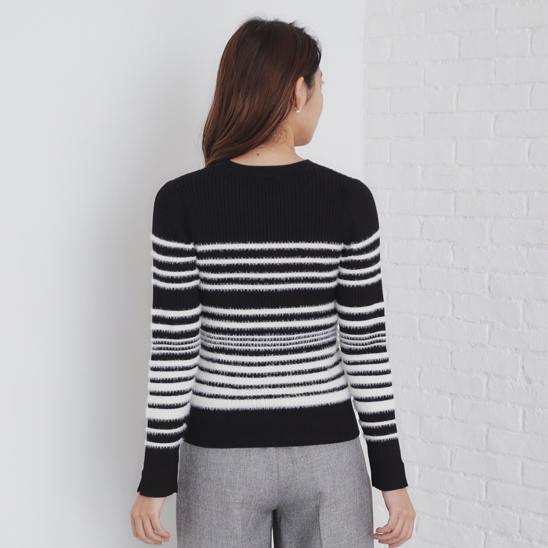index「フェザーランダムボーダーリブニット【洗濯機洗い可】」|ニット・セーター|