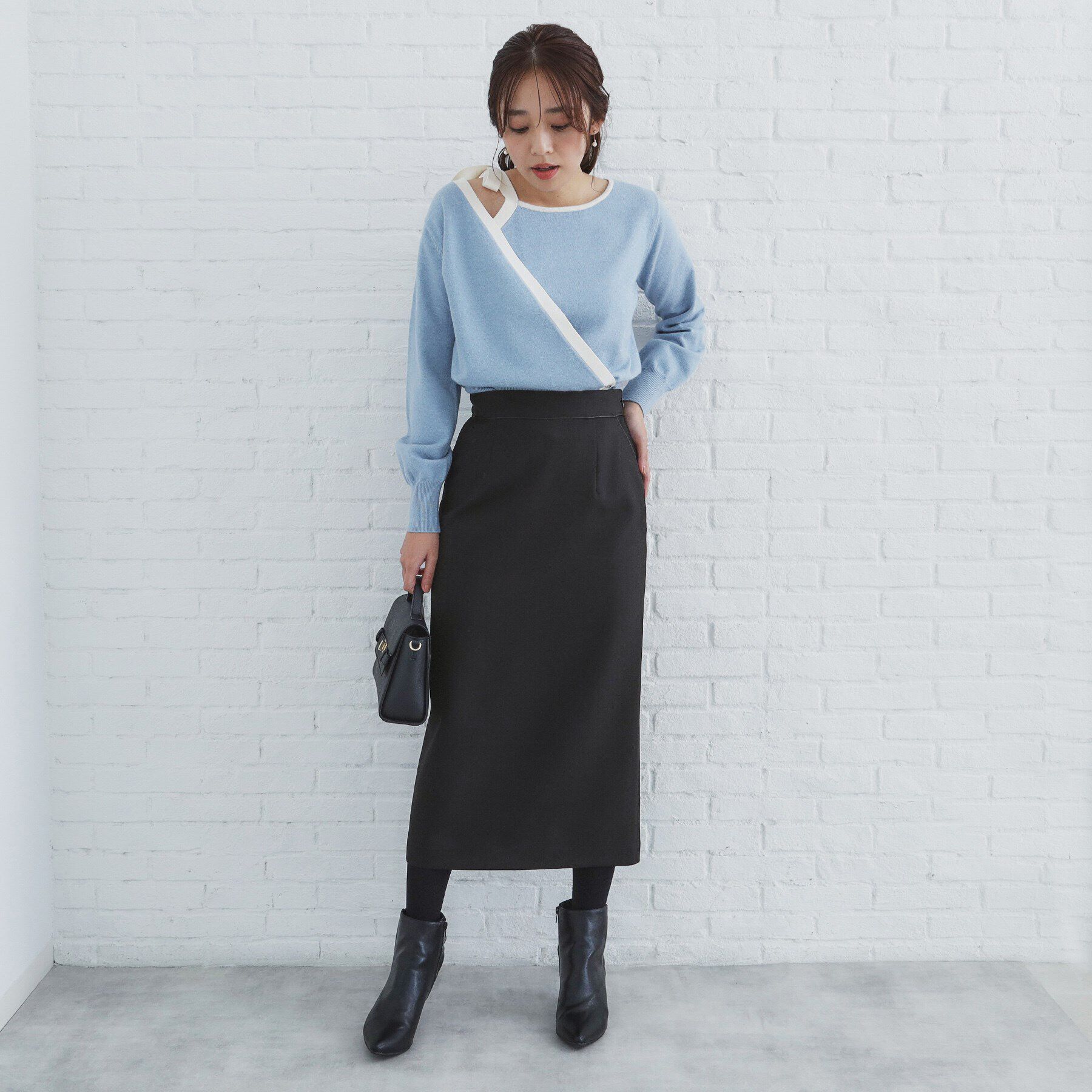 index「千鳥フロッキードットタイトスカート【洗濯機洗い可】」|スカート|