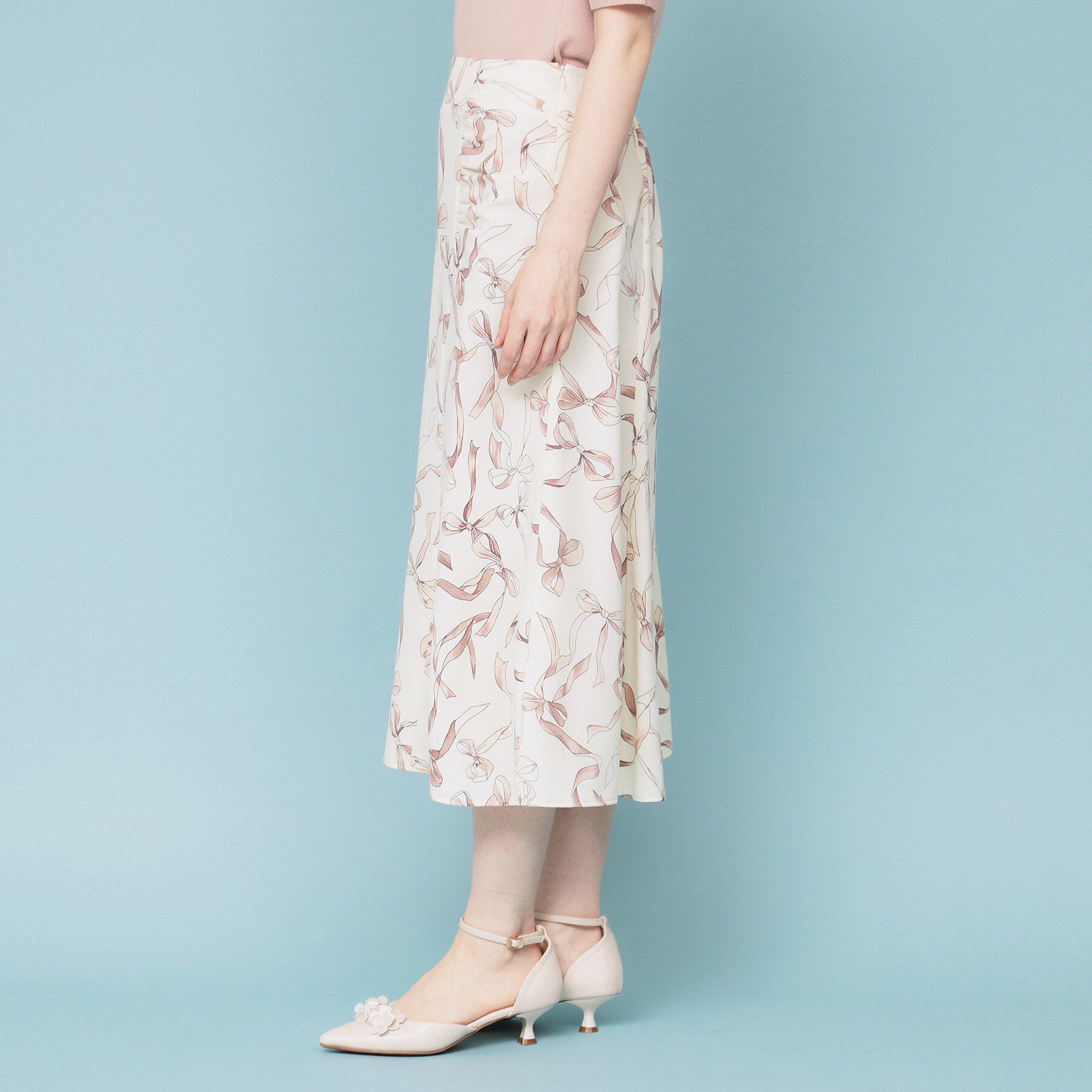 index「リボン柄マーメイドフレアスカート【洗濯機洗い可/イージーアイロン】」|スカート|