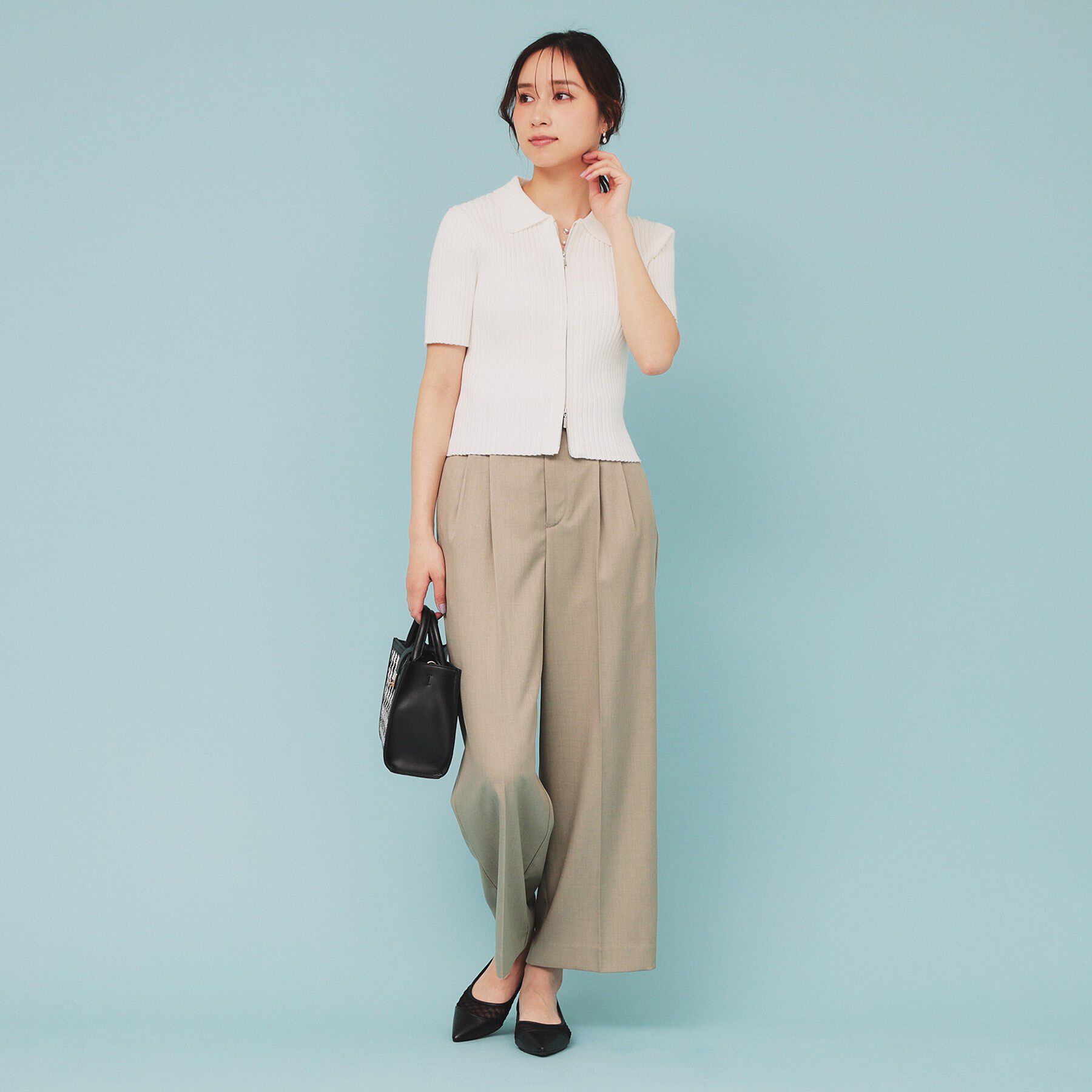 index「マルチボーダーダブルジップニット【洗濯機洗い可】」|カーディガン|