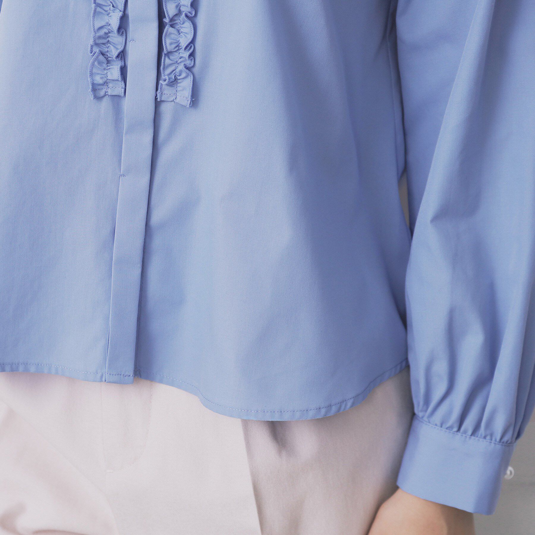 index「バンドカラーフリルブラウス【洗濯機OK/イージーアイロン/防シワ】」|シャツ・ブラウス|