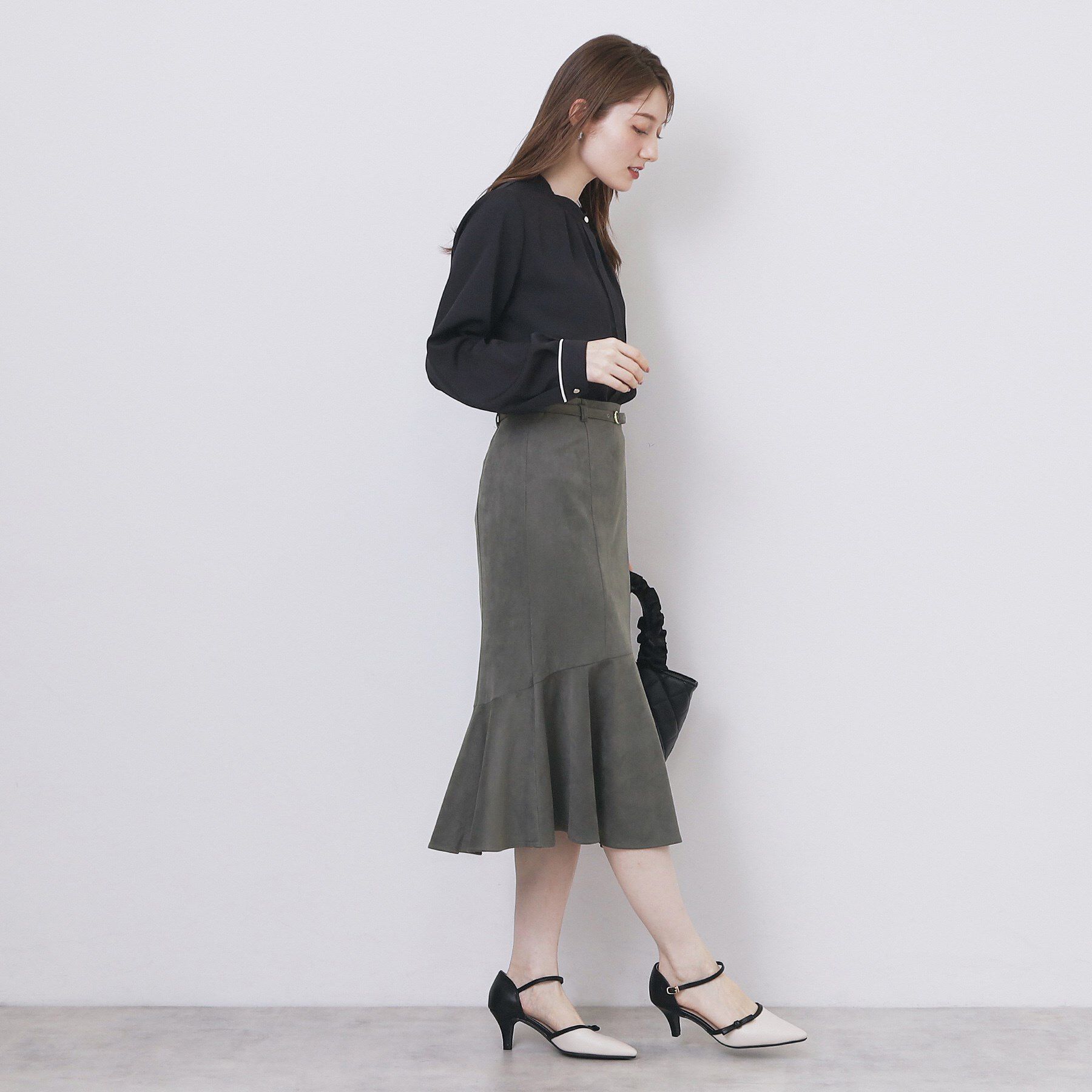 index「フェイクスウェード切り替えマーメイドスカート【洗濯機OK/イージーアイロン/防シワ】」|スカート|