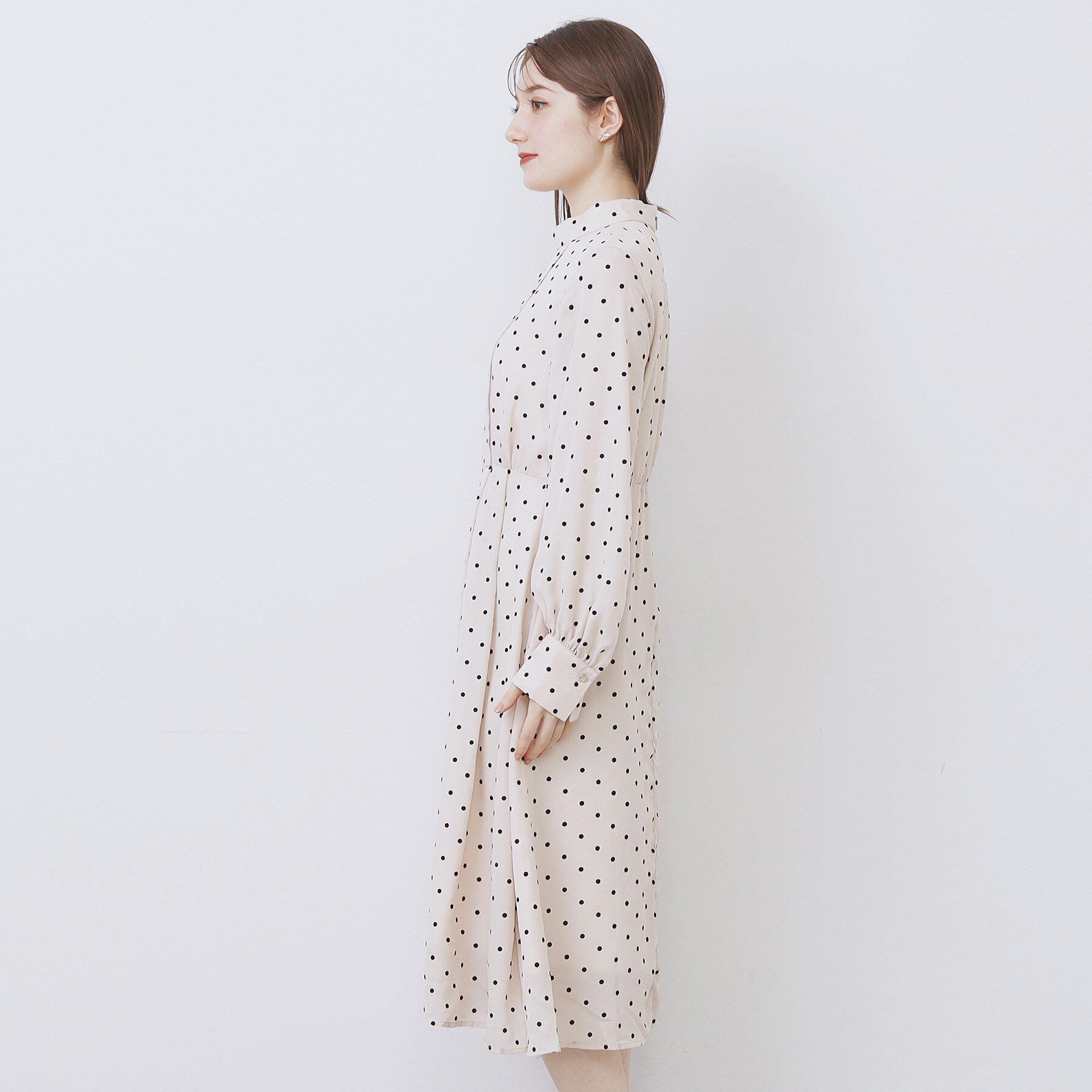 index「ドットデザインタックワンピース【洗濯機OK/イージーアイロン】」|ワンピース|
