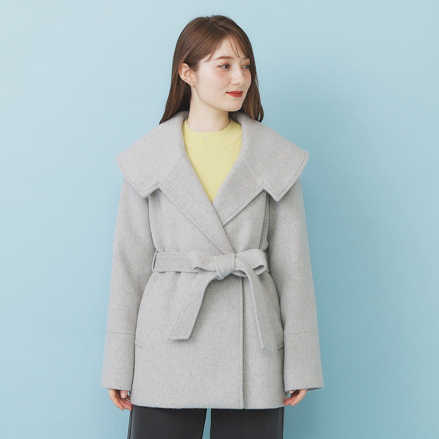 index「ベルト付ビッグカラーミドルコート」|チェスターコート|