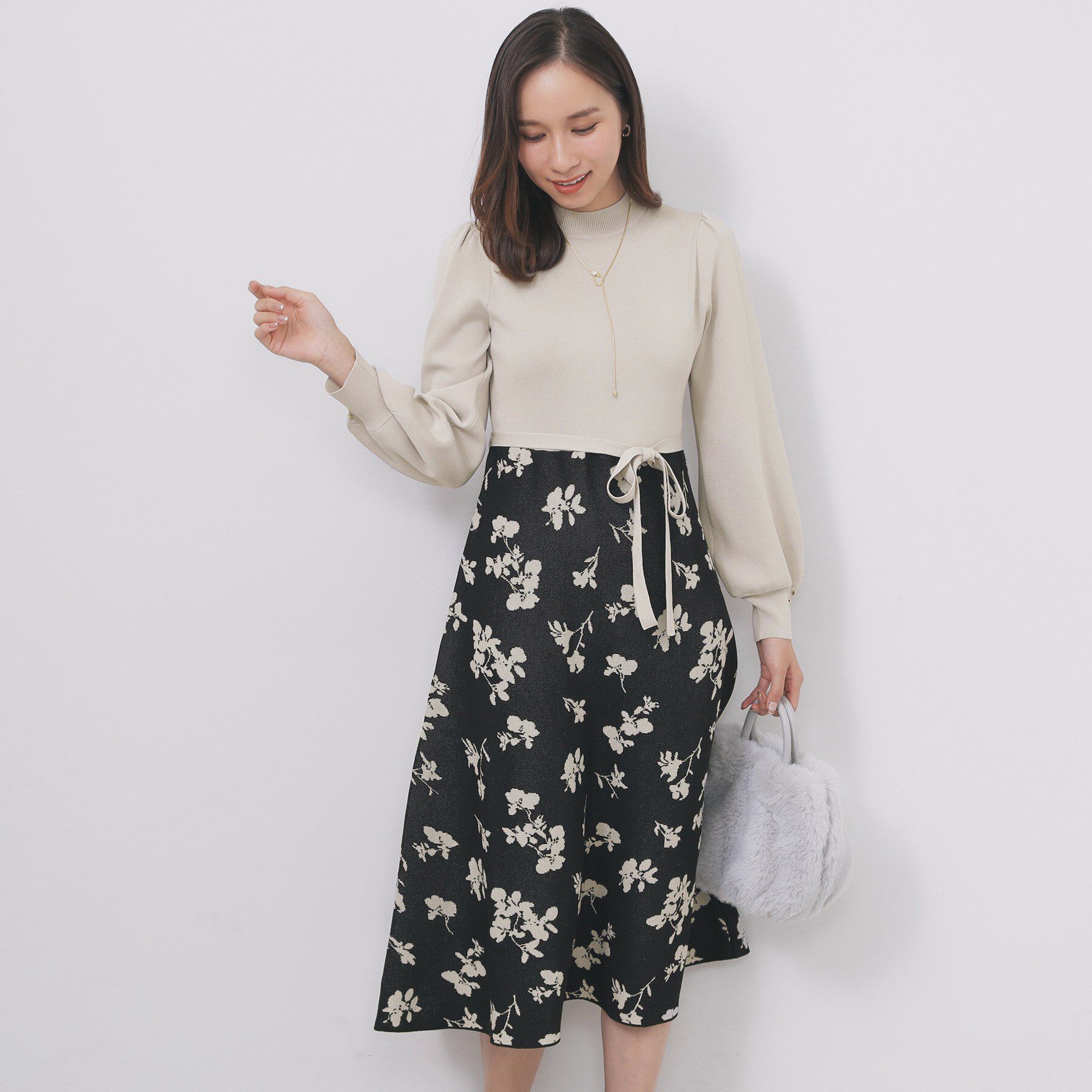 index「ハイネックニットワンピース【洗濯機OK/抗ピル】」|ワンピース|