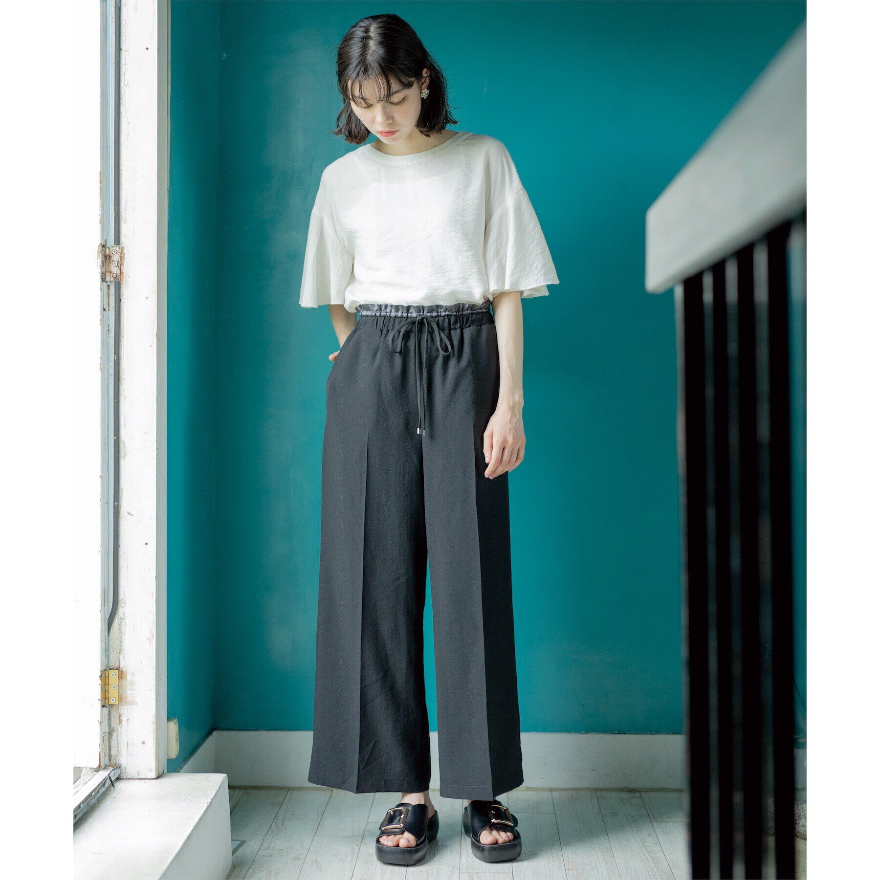 OPAQUE.CLIP「フレアスリーブブラウス【洗濯機洗い可】」|シャツ・ブラウス|