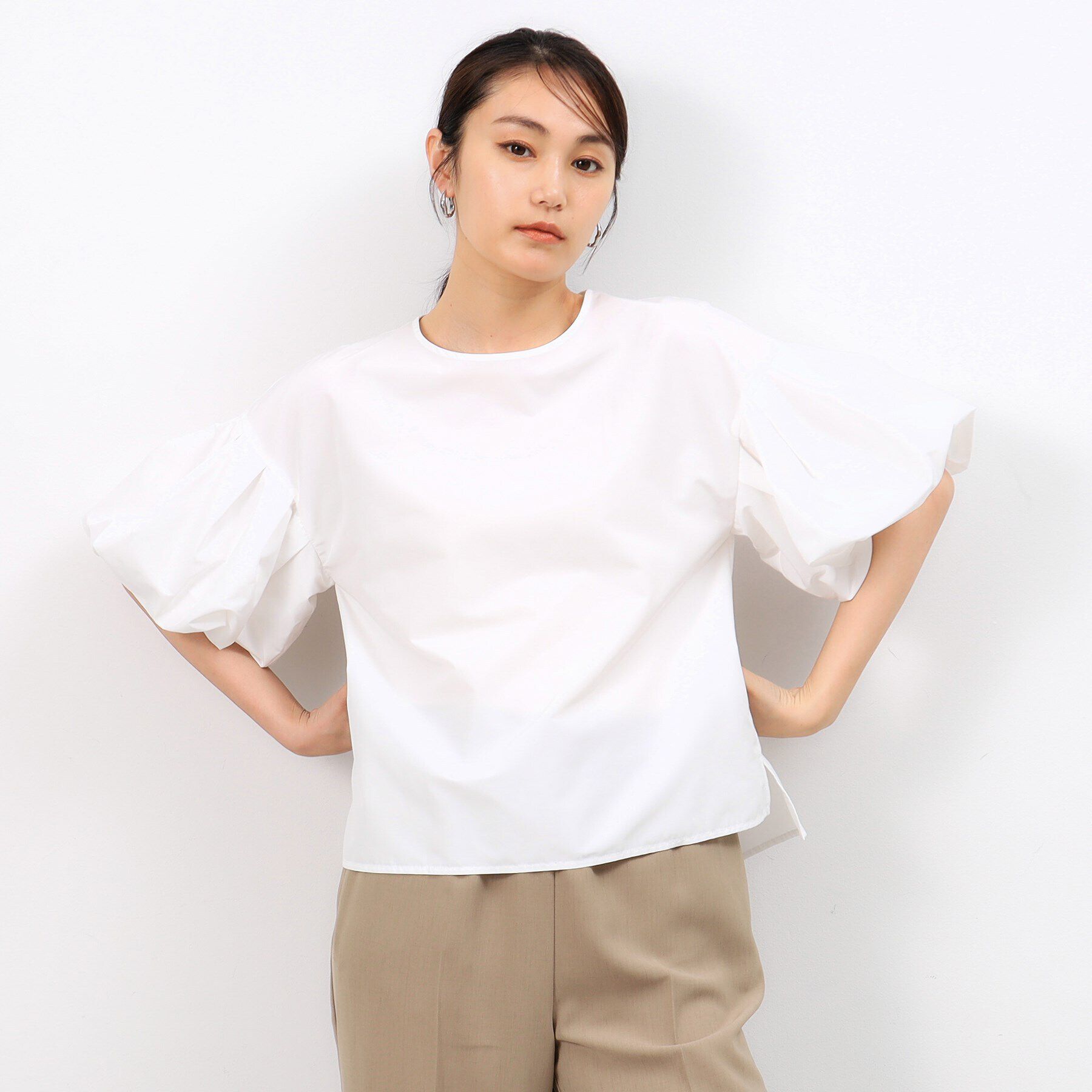 OPAQUE.CLIP「バルーンスリーブブラウス【洗濯機洗い可】」|シャツ・ブラウス|