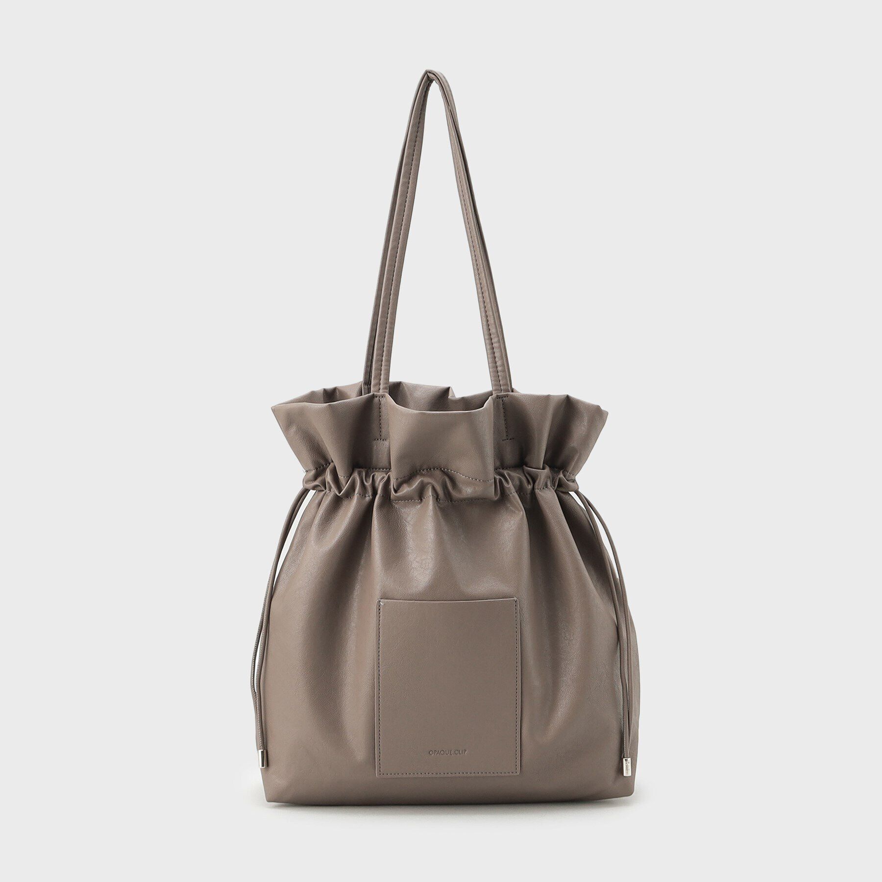 OPAQUE.CLIP「【A4サイズ対応】ソフト合皮巾着ドローストリングトートバッグ」|トートバッグ|モカブラウン(042
