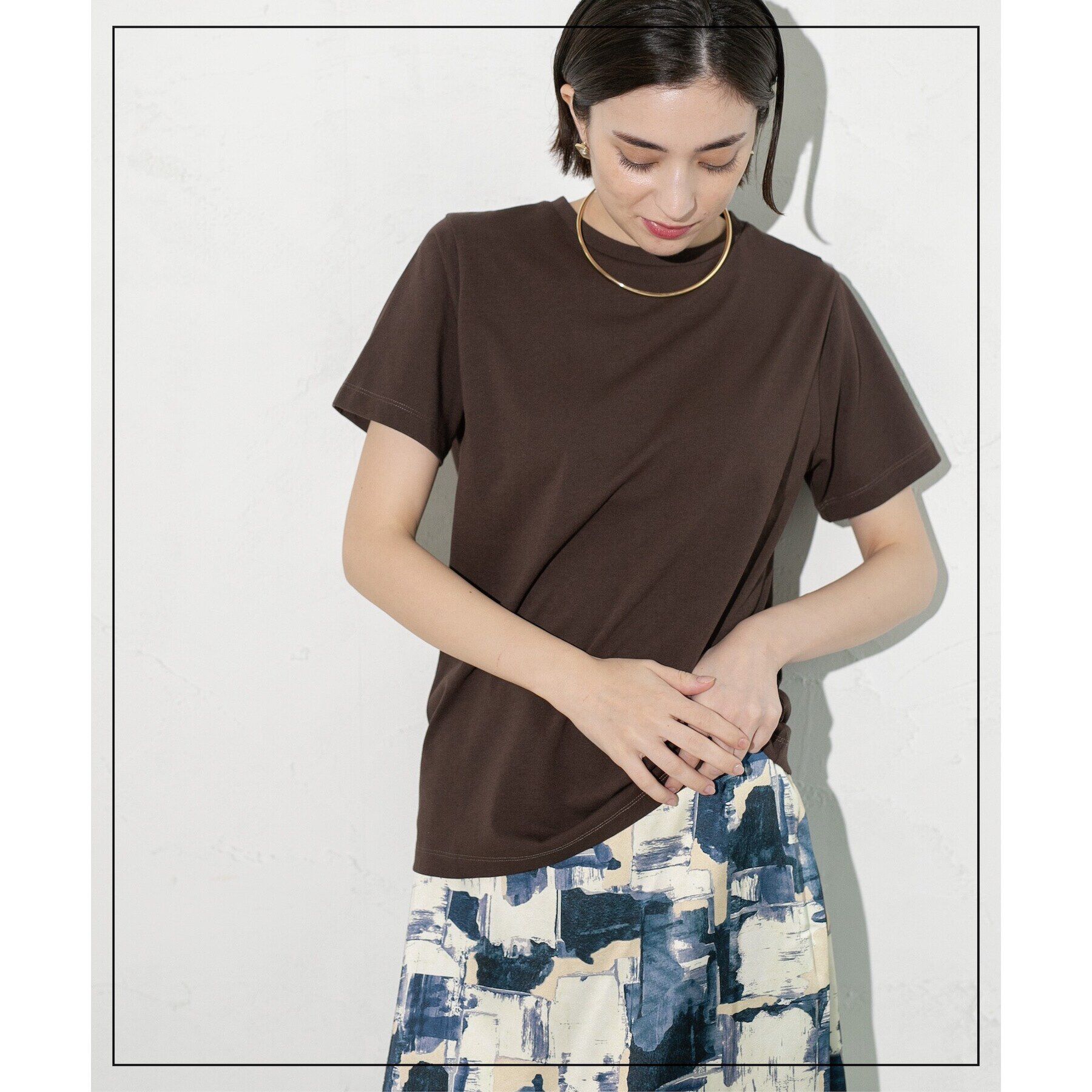 OPAQUE.CLIP「ベーシックTシャツ【接触冷感／UVケア／汗染み防止】」|Tシャツ・カットソー|ブラウン(044)