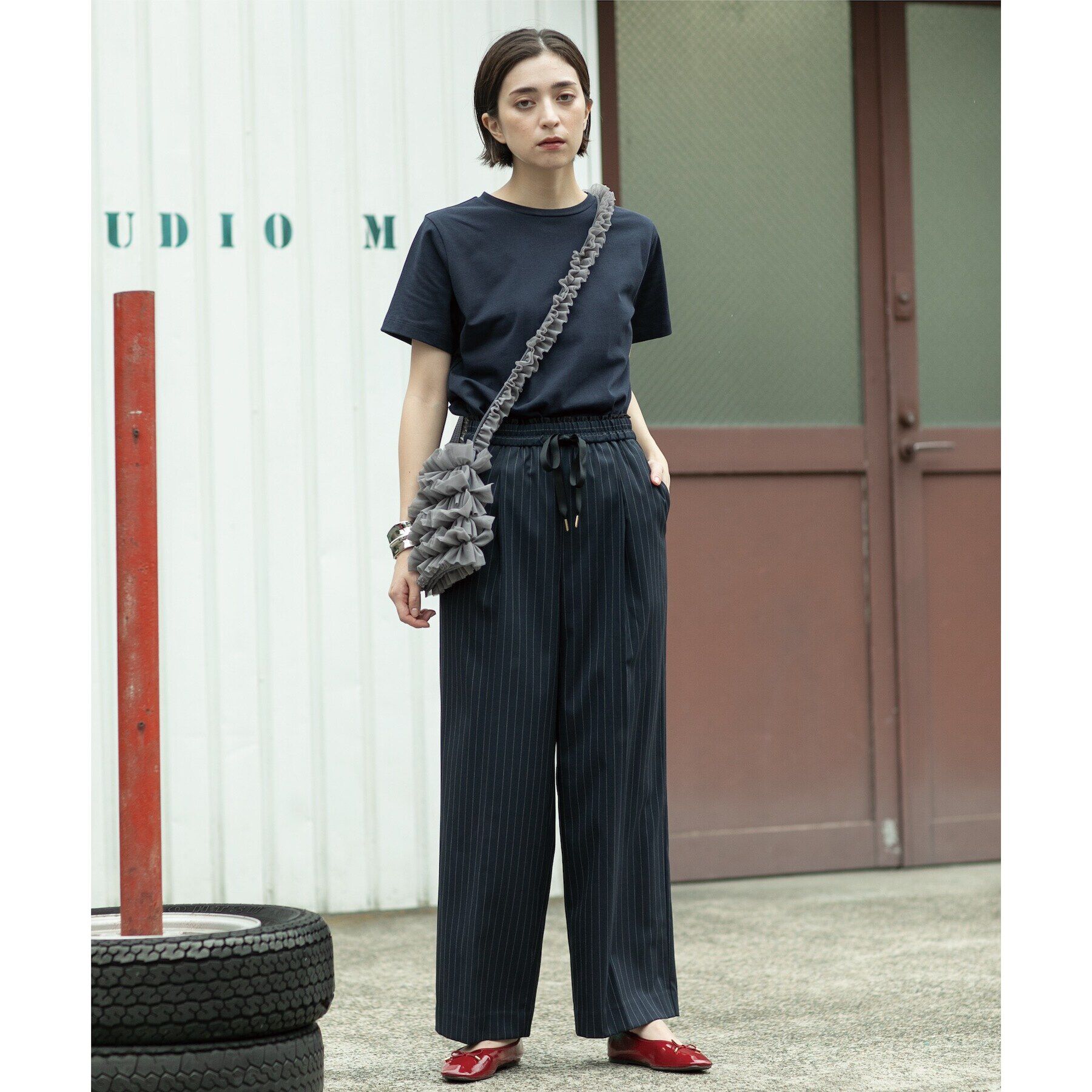 OPAQUE.CLIP「ピンストライプイージーワイドパンツ【洗濯機洗い可】」|その他|