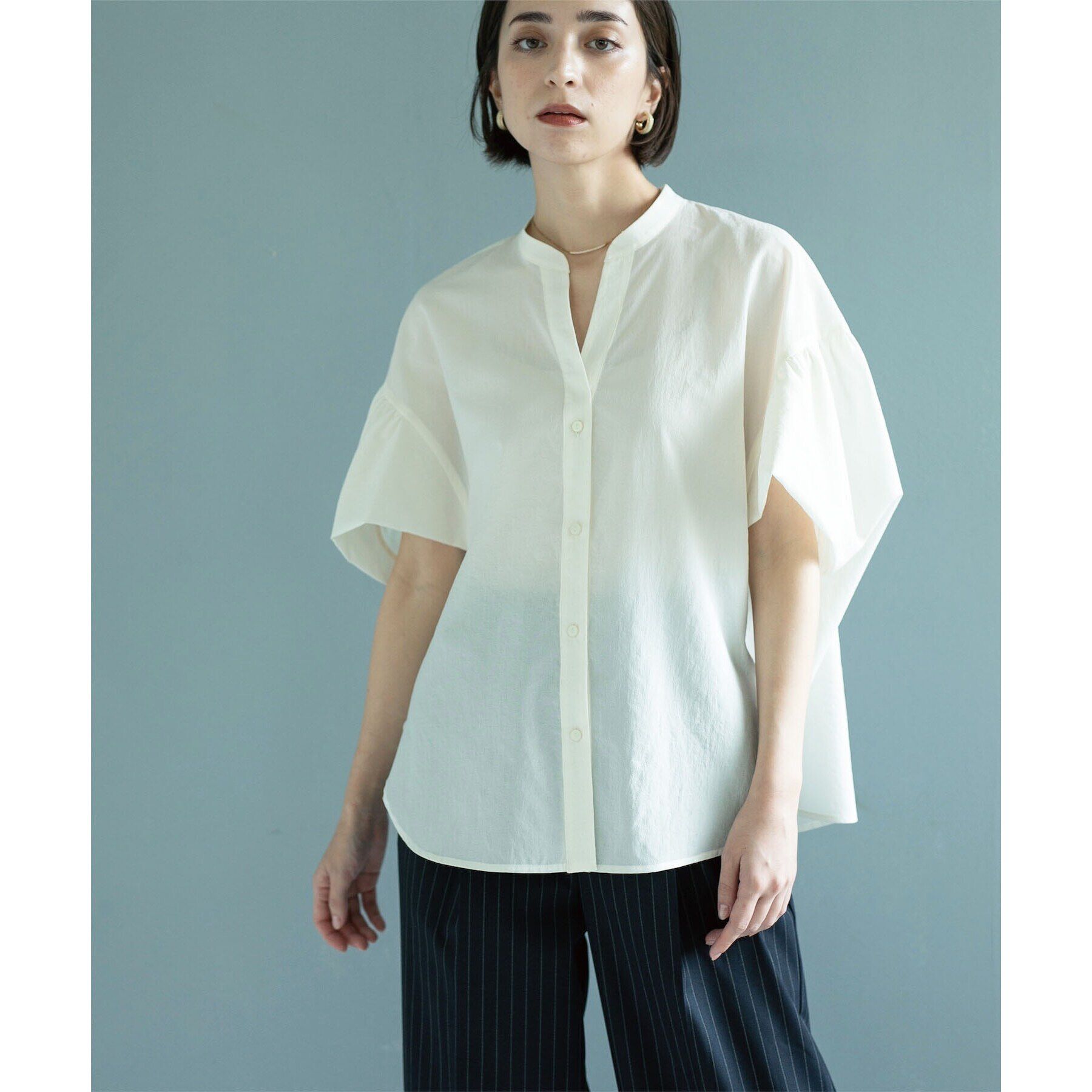 OPAQUE.CLIP「スキッパードルマンブラウス【洗濯機洗い可】」|シャツ・ブラウス|