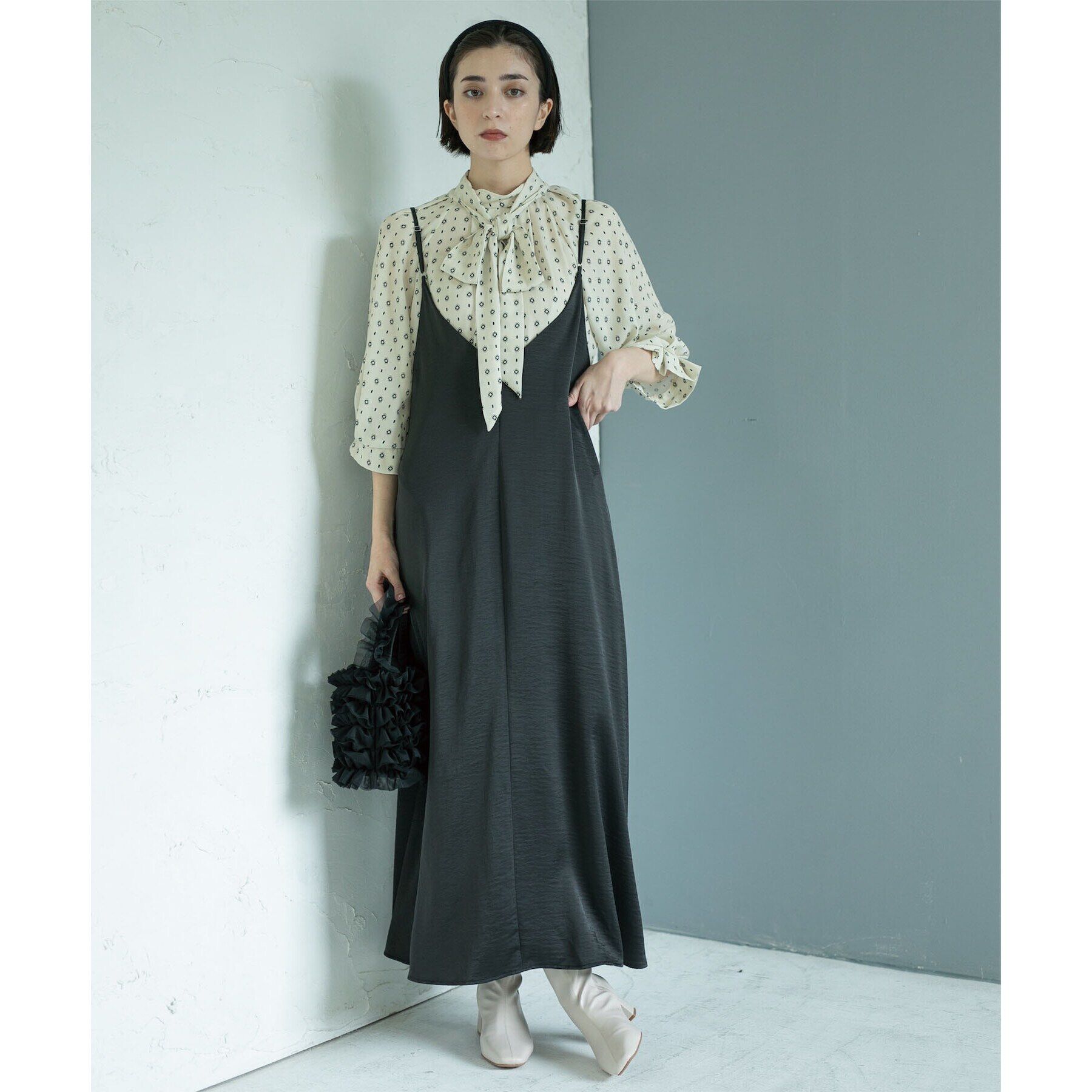 OPAQUE.CLIP「2WAY 柄プリントボウタイブラウス【洗濯機洗い可】」|シャツ・ブラウス|