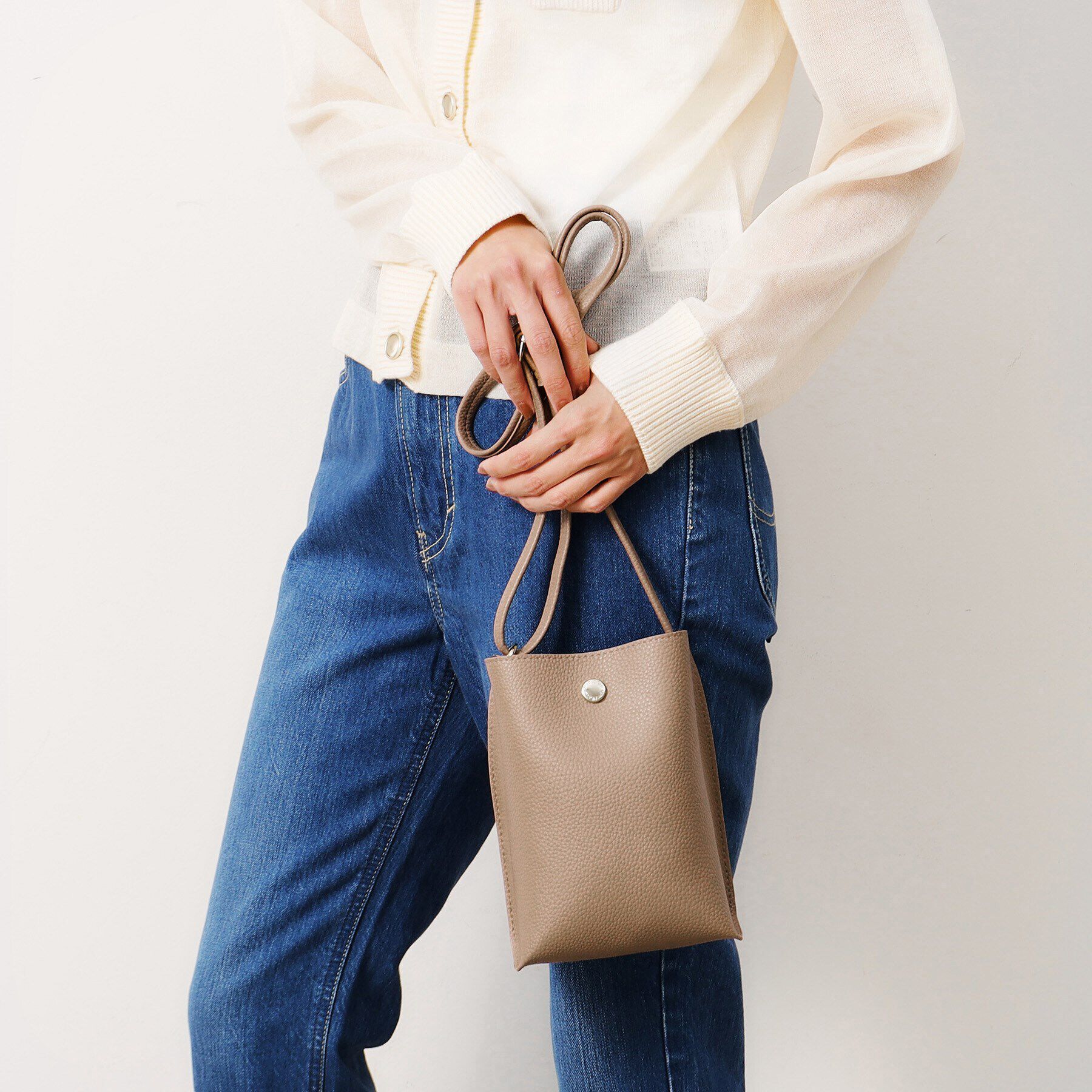 OPAQUE.CLIP「【軽量／長さ調整可能】シュリンク合皮ミニショルダーバッグ」|ショルダー・メッセンジャー|