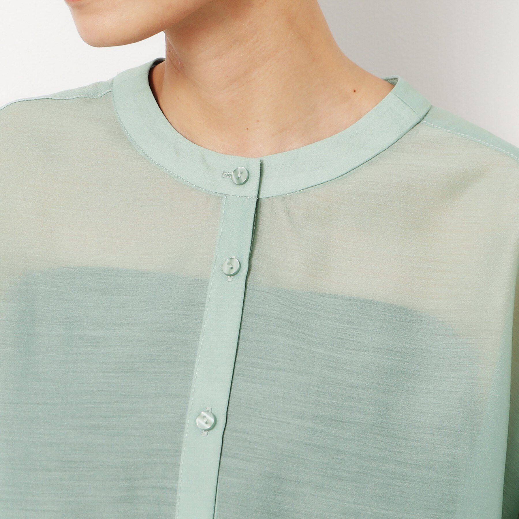 OPAQUE.CLIP「シアーバルーンボリュームスリーブブラウス【洗濯機洗い可】」|シャツ・ブラウス|