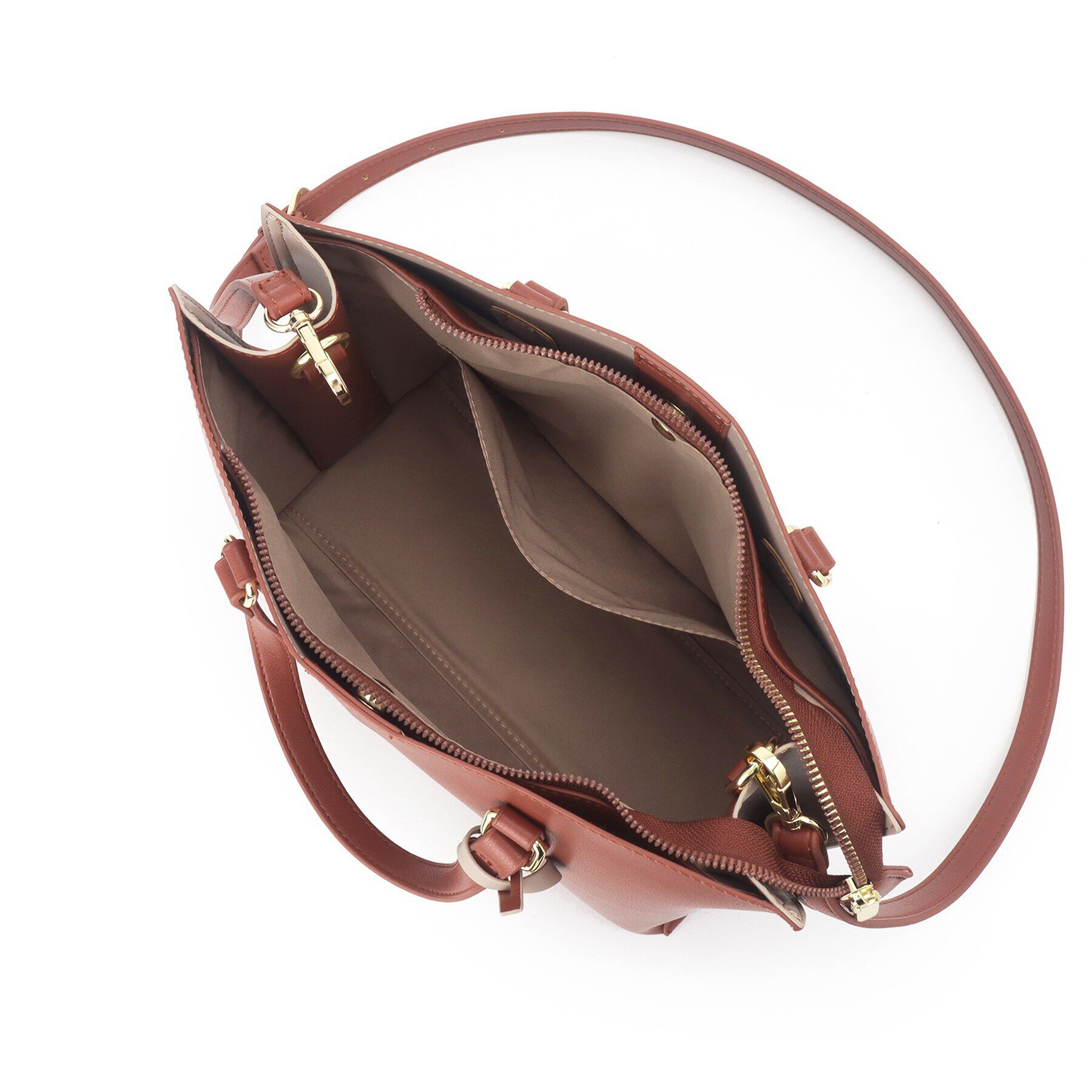 OPAQUE.CLIP「【2WAY／通勤対応】バイカラースムース合皮ミドルバッグ」|トートバッグ|