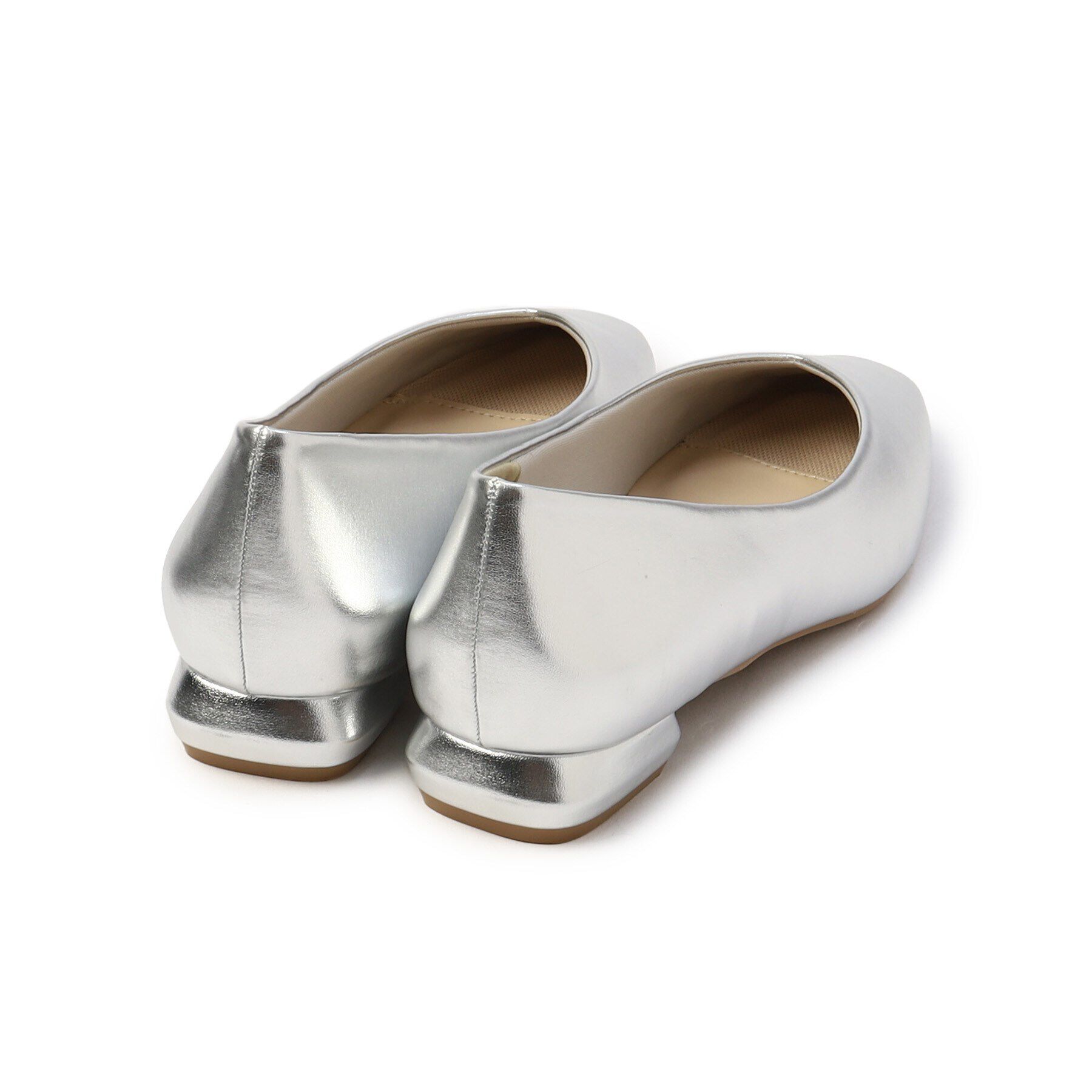 OPAQUE.CLIP「【抗菌防臭加工】スクエアトゥ合皮Vフラットシューズ」|パンプス|