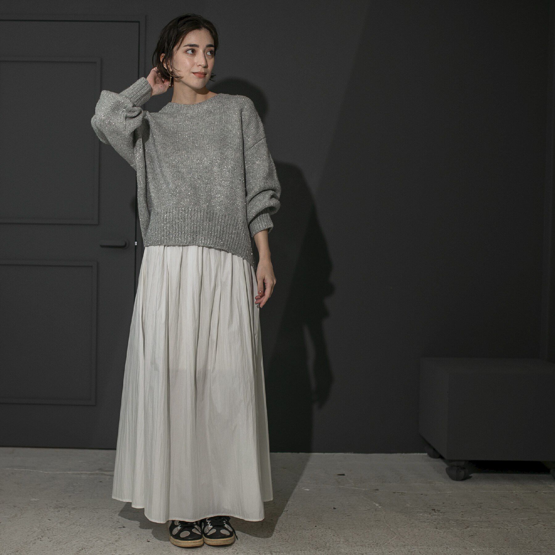 OPAQUE.CLIP「スパンコールラメ ミドルゲージニット」|ニット・セーター|