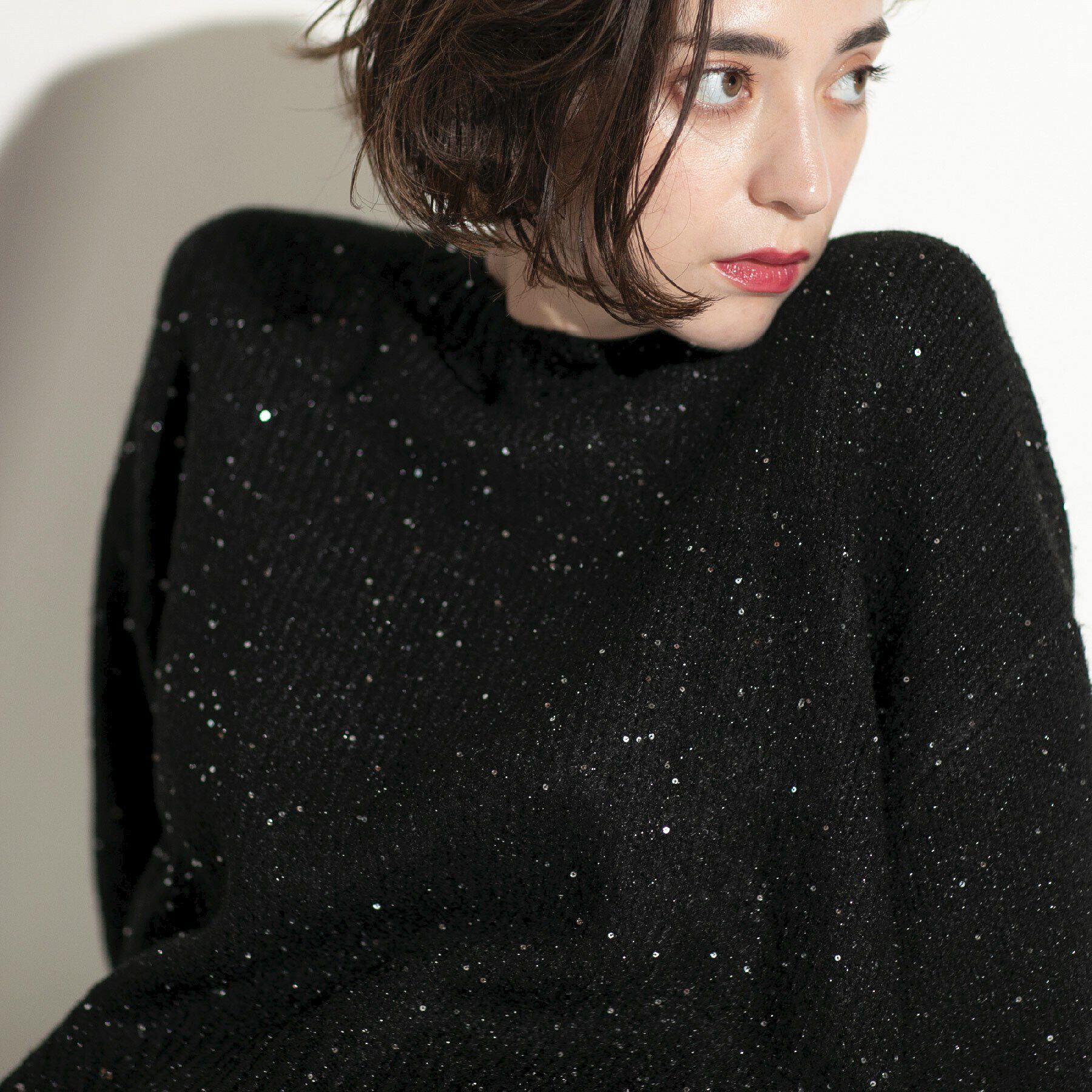 OPAQUE.CLIP「スパンコールラメ ミドルゲージニット」|ニット・セーター|