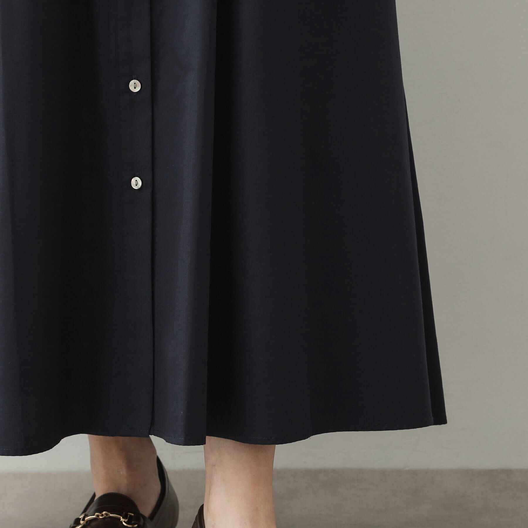 OPAQUE.CLIP「ウエストシャーリング シャツワンピース【洗濯機洗い可】」|ワンピース|