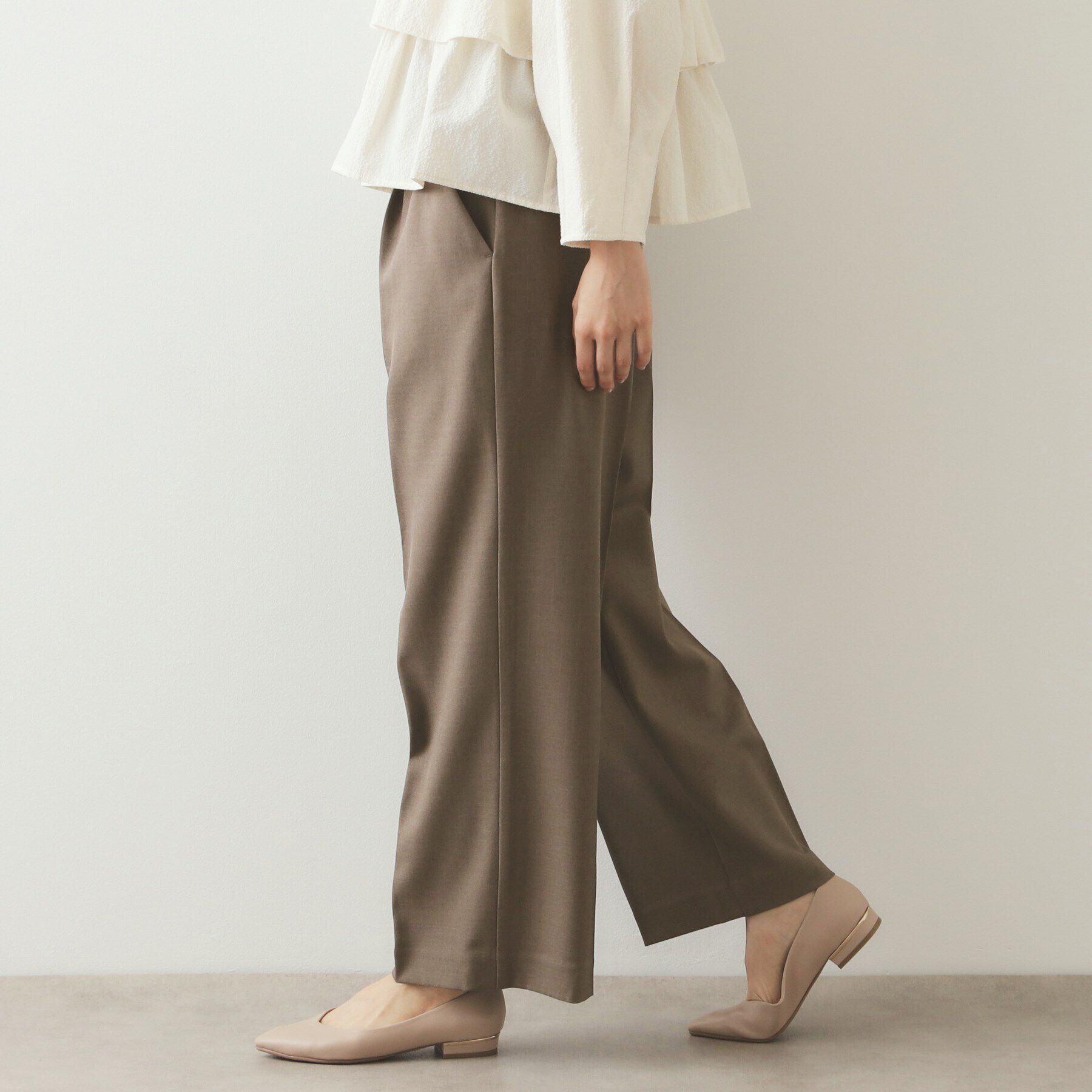 OPAQUE.CLIP「ストレッチ美脚イージーワイドパンツ【洗濯機洗い可】」|その他|