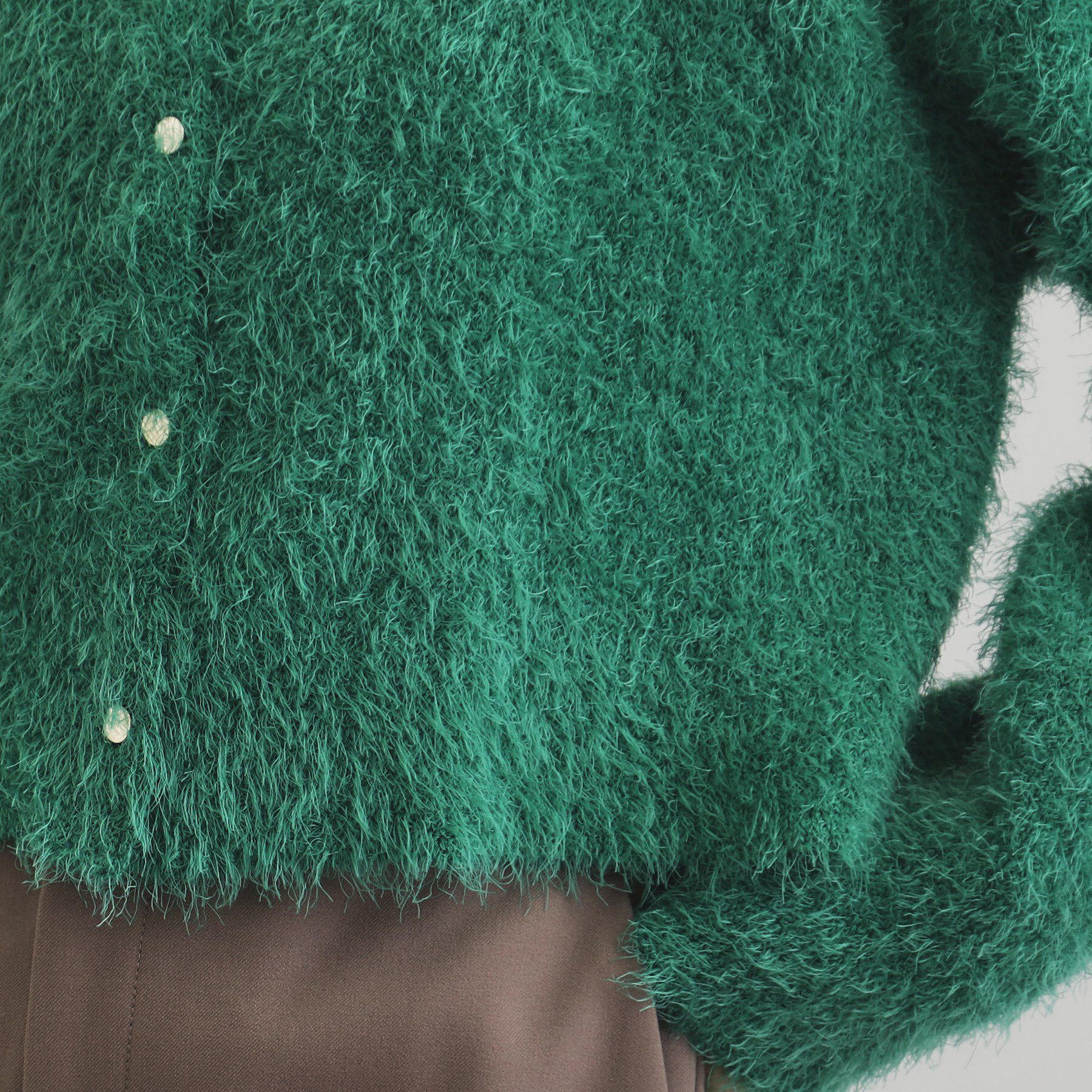 OPAQUE.CLIP「《6color》シャギーニットショートカーディガン【洗濯機洗い可】」|カーディガン|