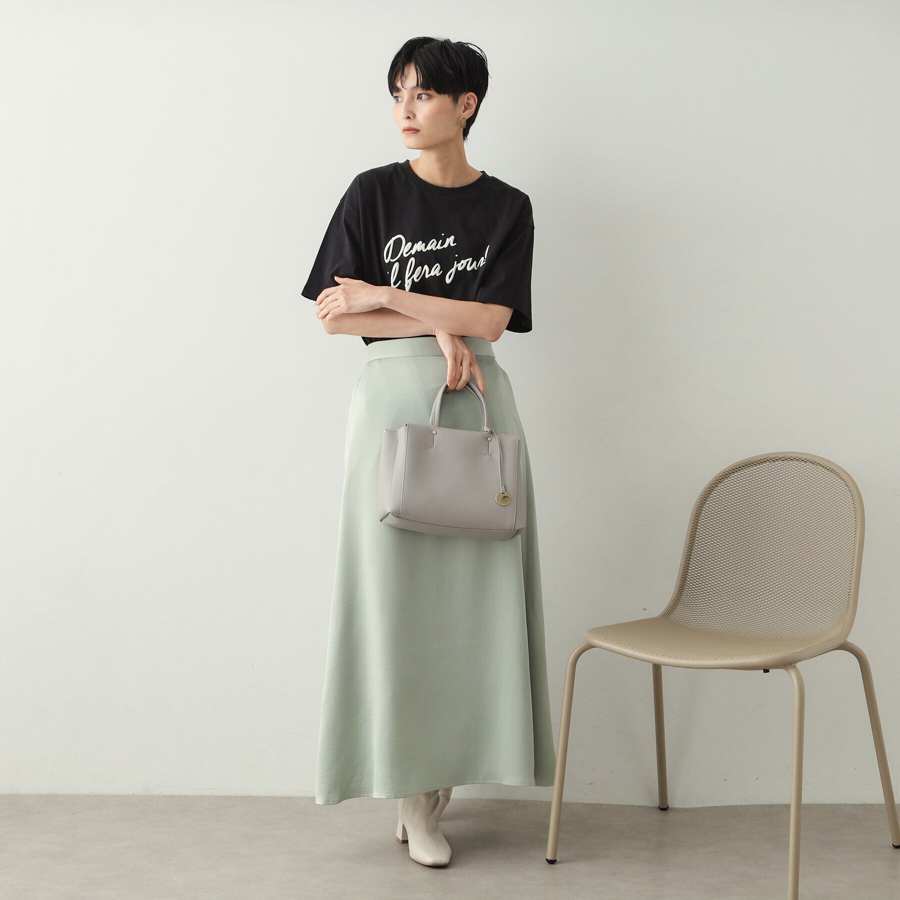 OPAQUE.CLIP「【人間工学/2WAY】シュリンクミドルトートバッグ」|トートバッグ|