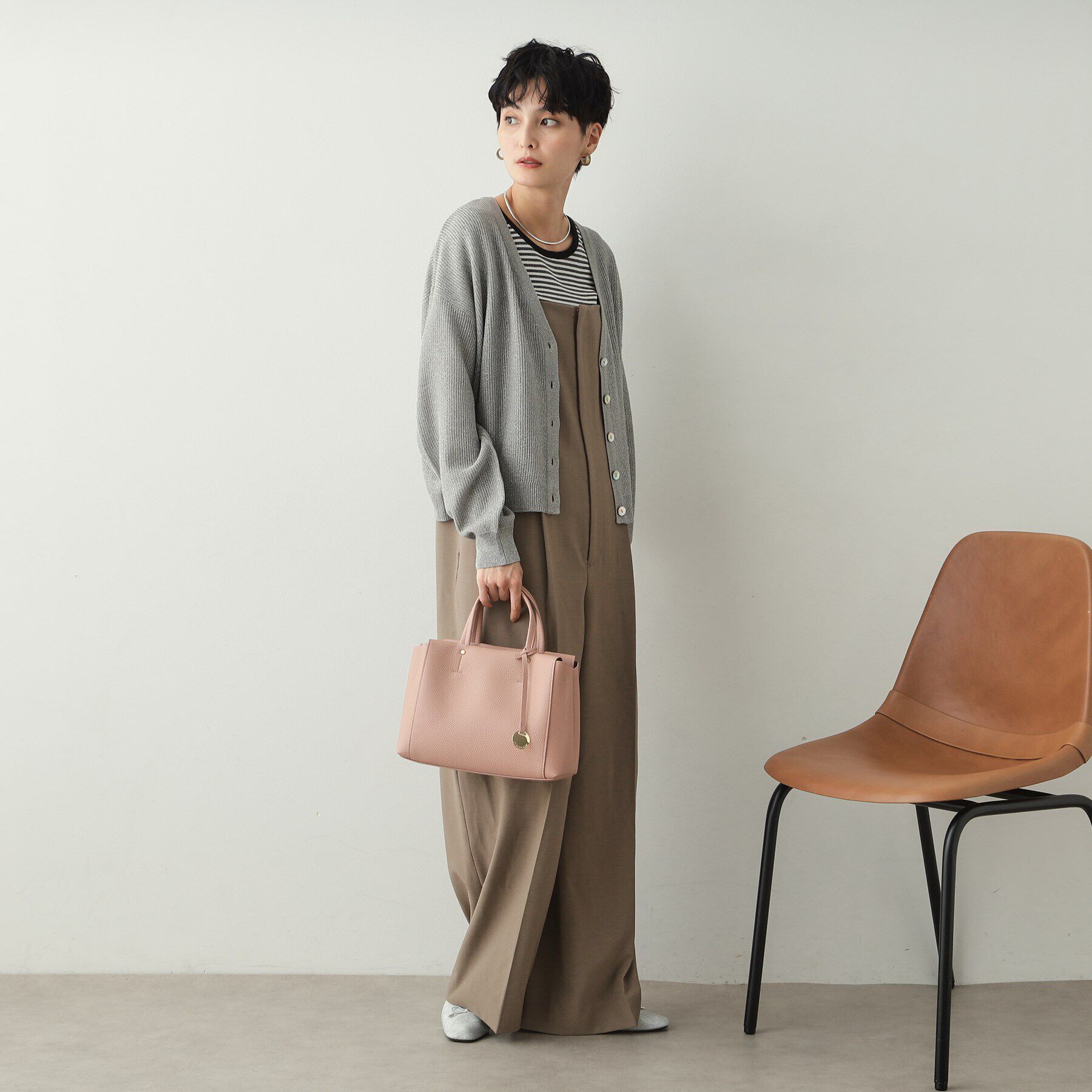 OPAQUE.CLIP「【人間工学/2WAY】シュリンクミドルトートバッグ」|トートバッグ|