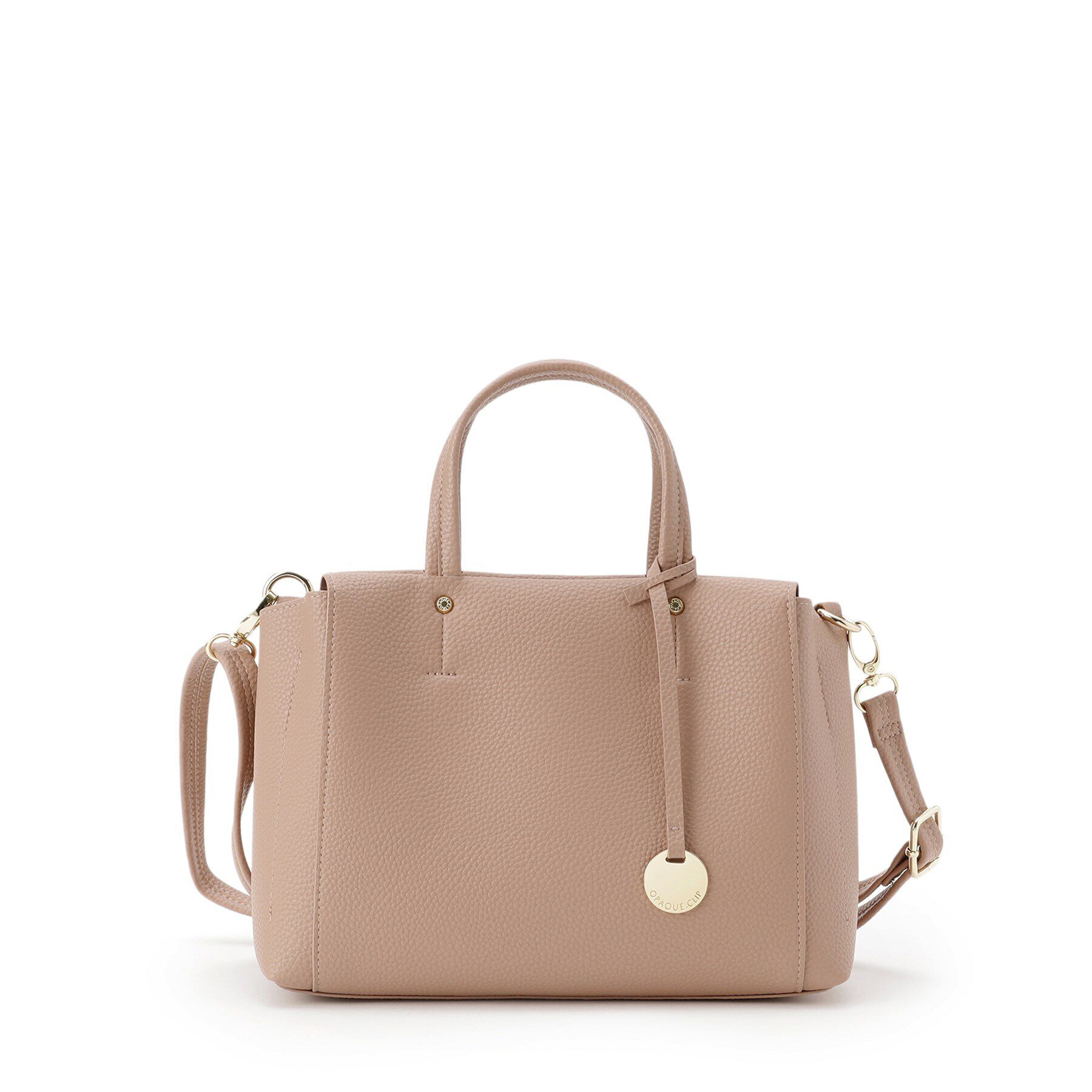 OPAQUE.CLIP「【人間工学/2WAY】シュリンクミドルトートバッグ」|トートバッグ|ピンクベージュ(05