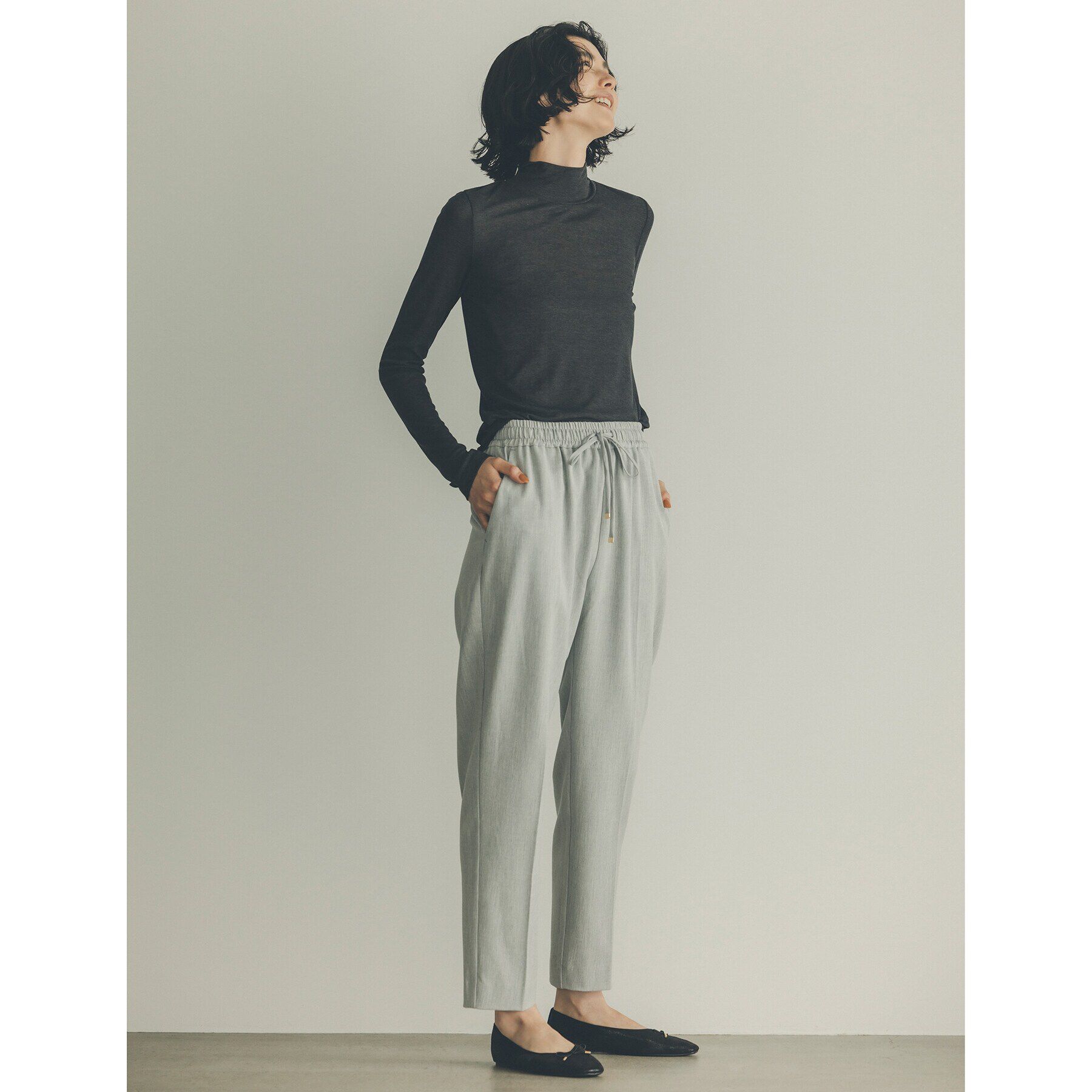 OPAQUE.CLIP「《SS-LLsize》裏起毛ストレッチイージーテーパードパンツ【蓄熱素材/洗濯機洗い可】」|その他|