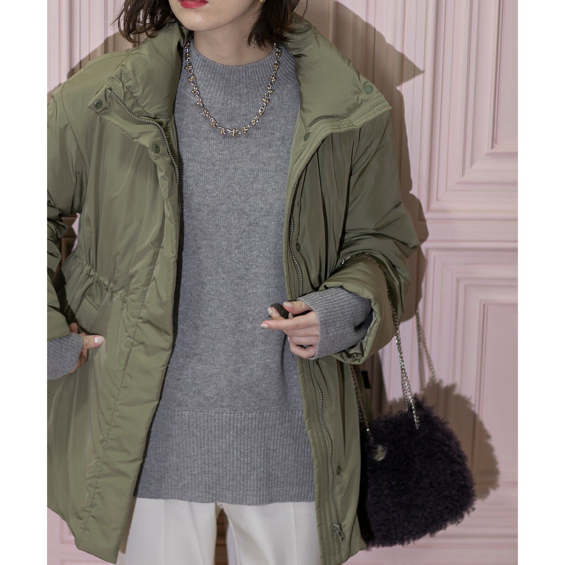 OPAQUE.CLIP「【2WAY】ラム風フェイクファーミニショルダーバッグ」|ショルダー・メッセンジャー|