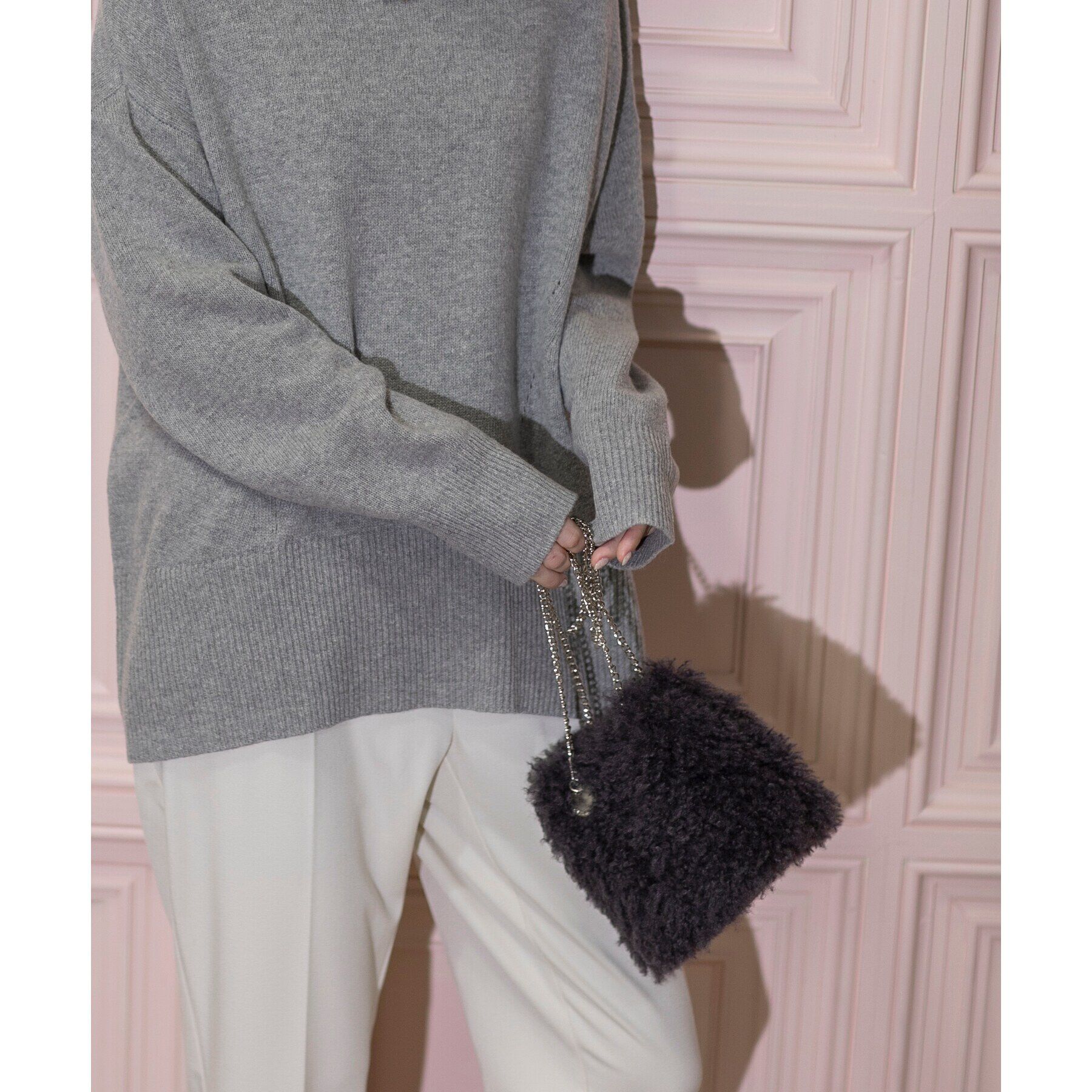 OPAQUE.CLIP「【2WAY】ラム風フェイクファーミニショルダーバッグ」|ショルダー・メッセンジャー|