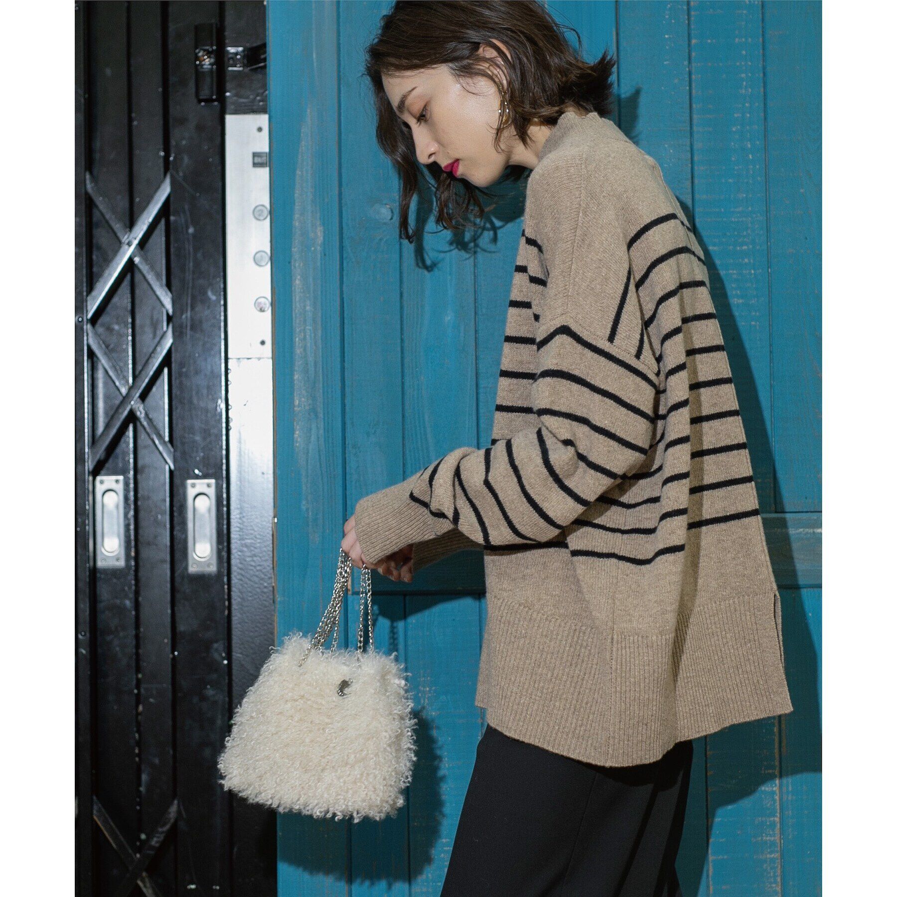 OPAQUE.CLIP「ミドルゲージハイネックニット／FILIVIVI・フィルビビ【洗える】」|ニット・セーター|