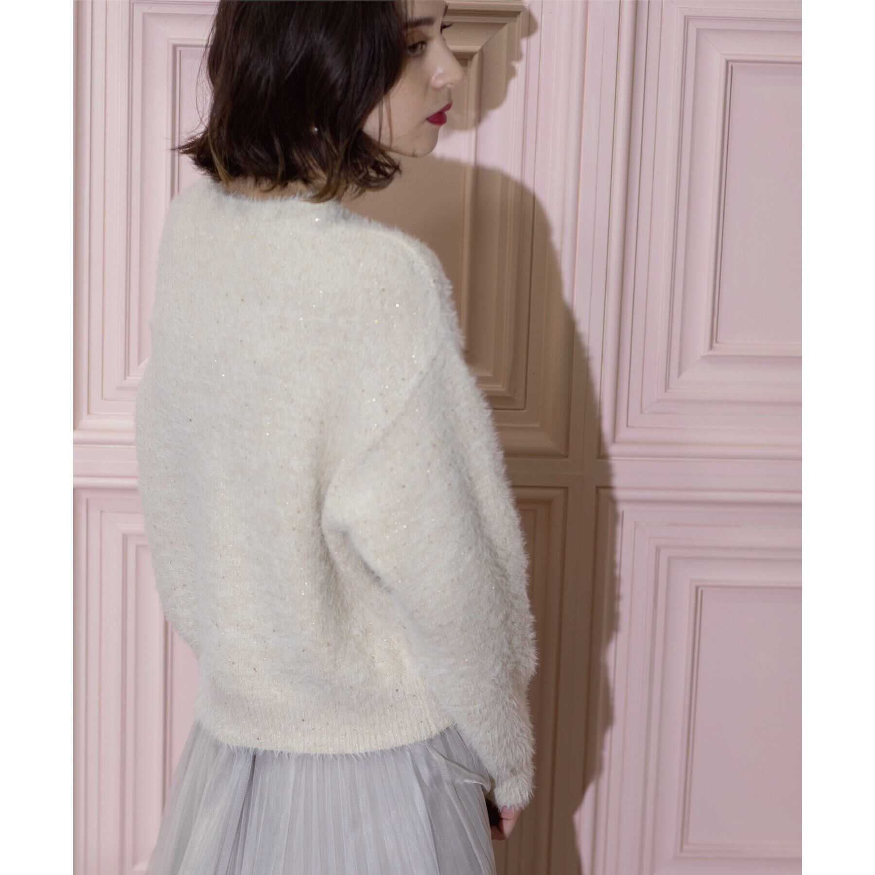 OPAQUE.CLIP「≪エマール検証済≫スパンコールフェザーニット【洗濯機洗い可/抗ピル】」|ニット・セーター|