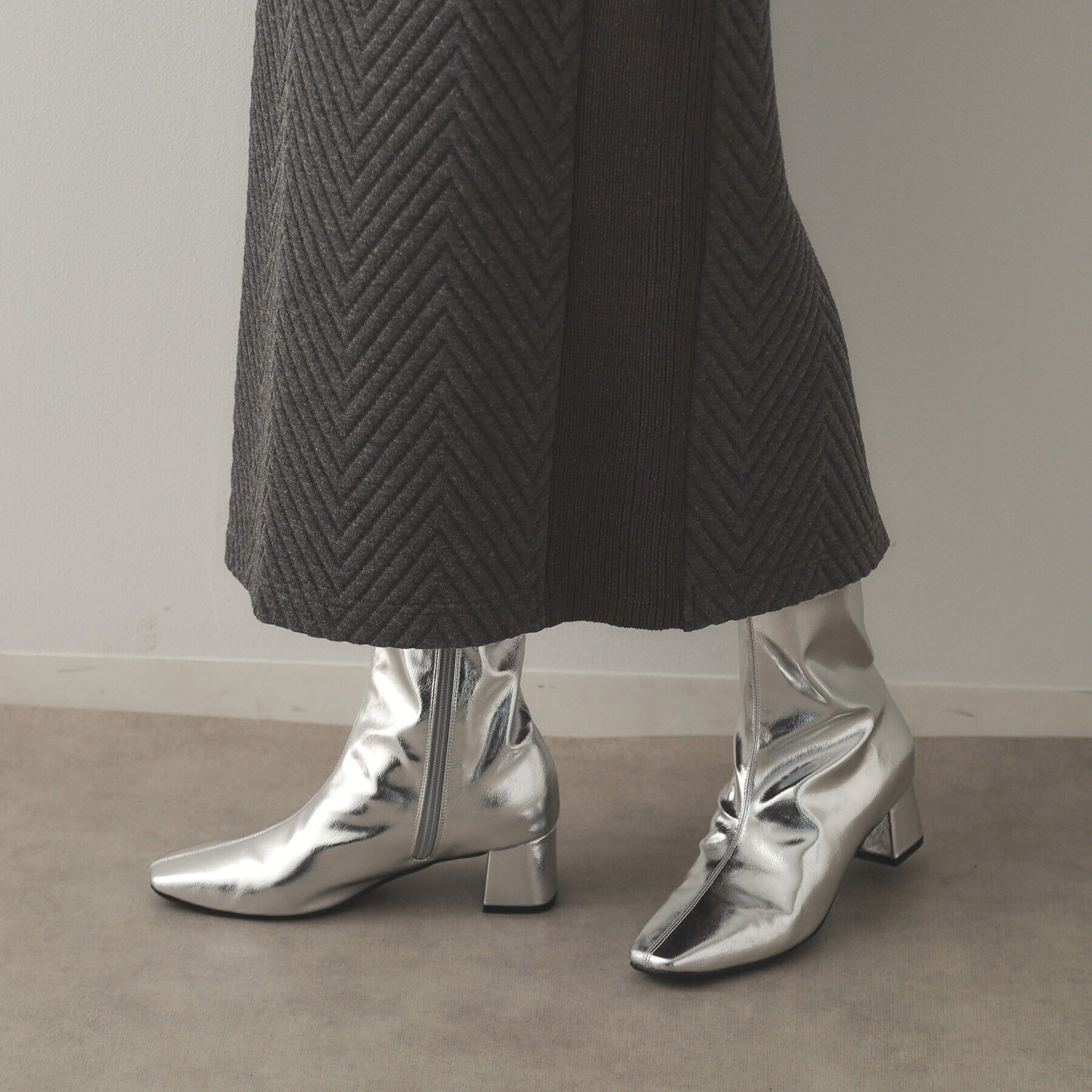 OPAQUE.CLIP「キルティングジャカード イージースカート/セットアップ対応【洗濯機洗い可】」|スカート|