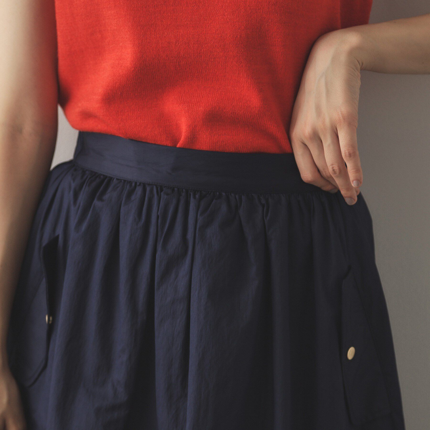 OPAQUE.CLIP「ミリタリーデザインフレアスカート【洗濯機洗い可】」|スカート|