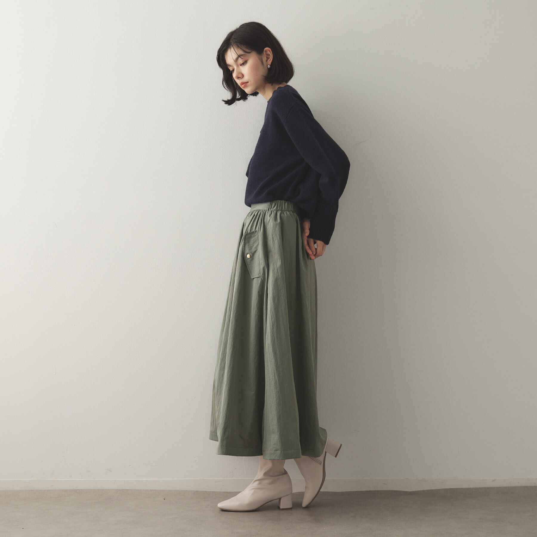 OPAQUE.CLIP「ミリタリーデザインフレアスカート【洗濯機洗い可】」|スカート|
